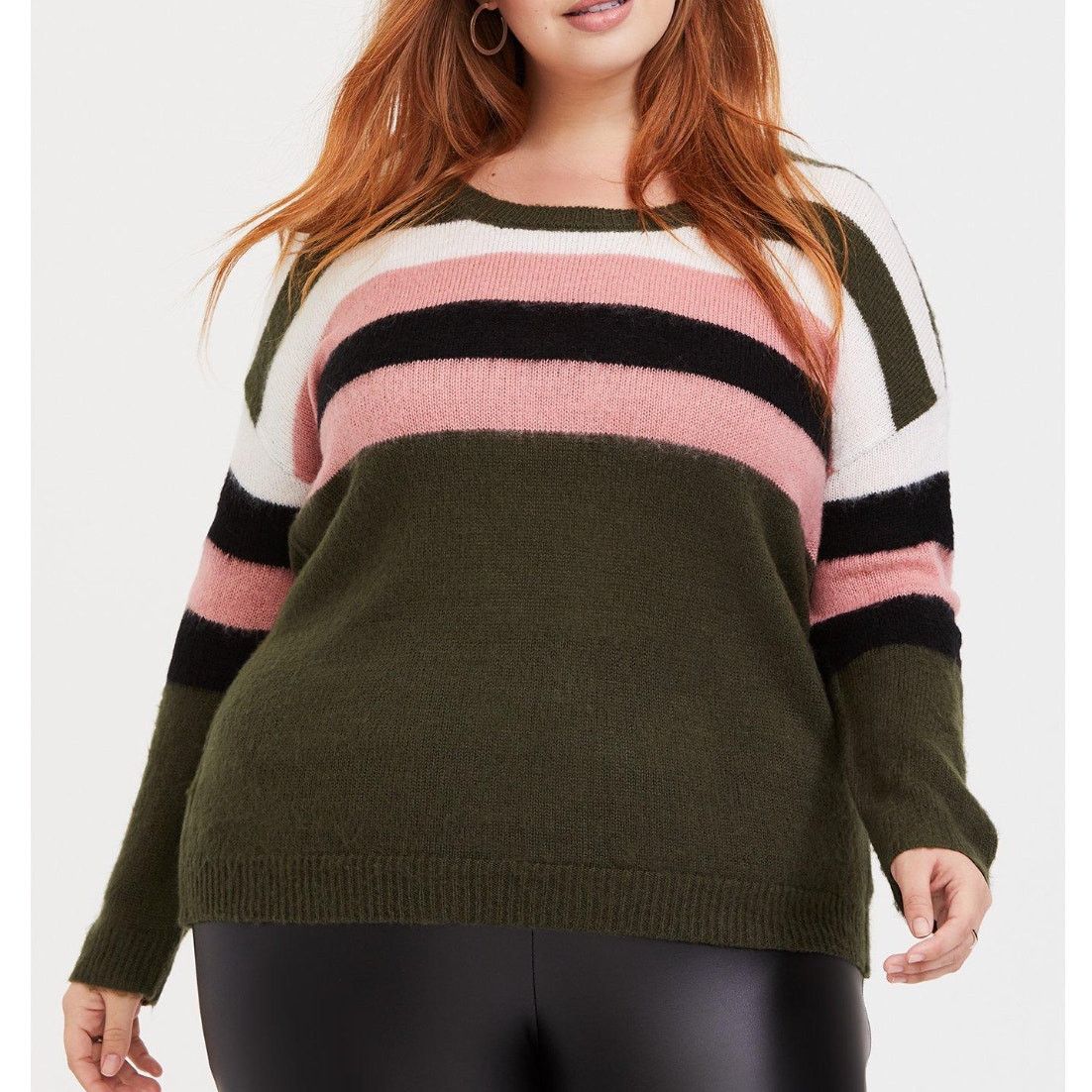 Other Torrid Women’s Olive Green Striped Knit Sweater, Size XL Size XL / US 12-14 / IT 48-50 - 1 Thumbnail