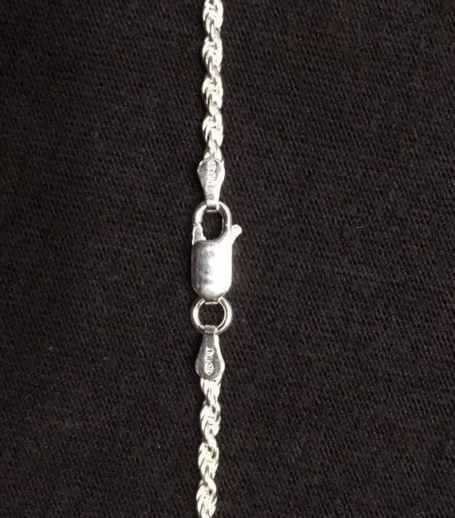 Other Solid Silver Chain Rope Chain 20in 2mm And Jesus Piece Set Size ONE SIZE - 3 Thumbnail