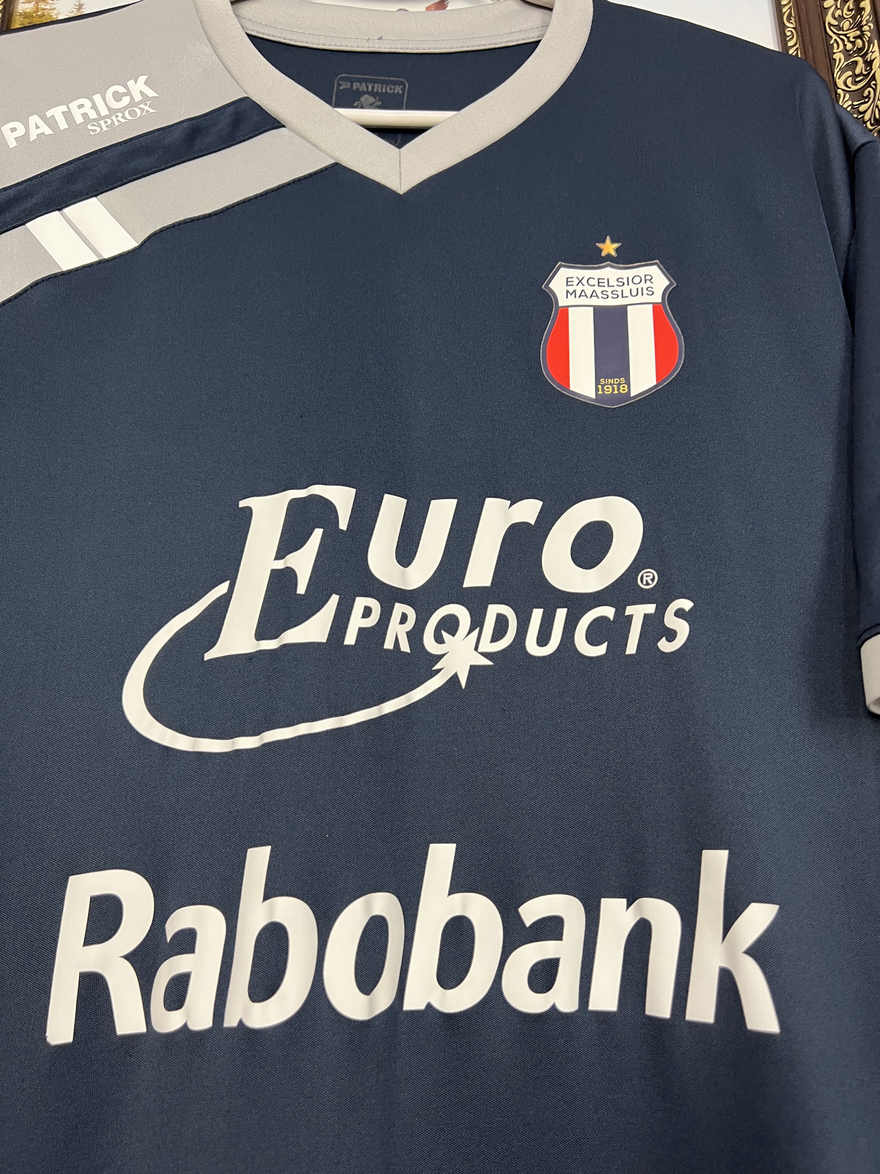 Vintage Excelsior Maassluis Football Shirt Soccer Blue Mens Jersey Size US L / EU 52-54 / 3 - 3 Thumbnail