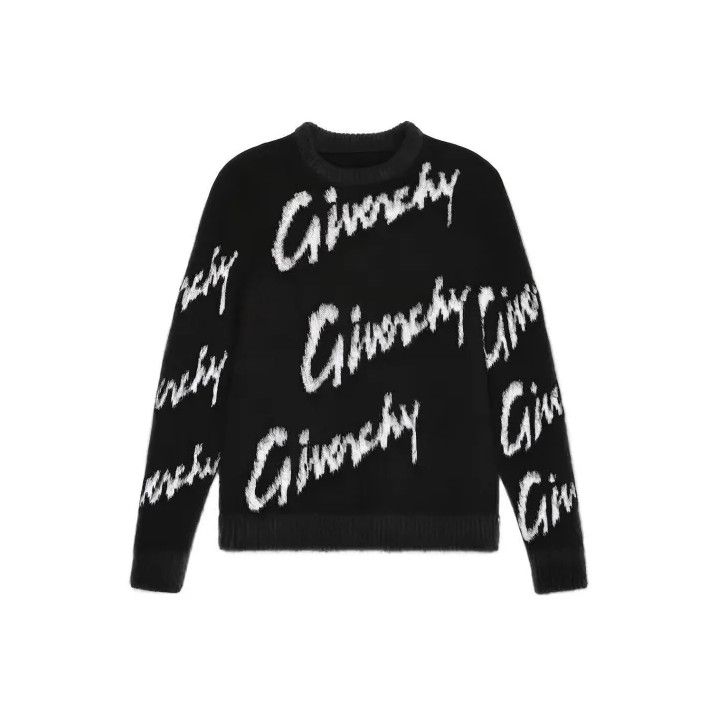 Givenchy Givenchy SS23 Letter Print Mohair Crewneck Sweater Size US M / EU 48-50 / 2 - 1 Thumbnail