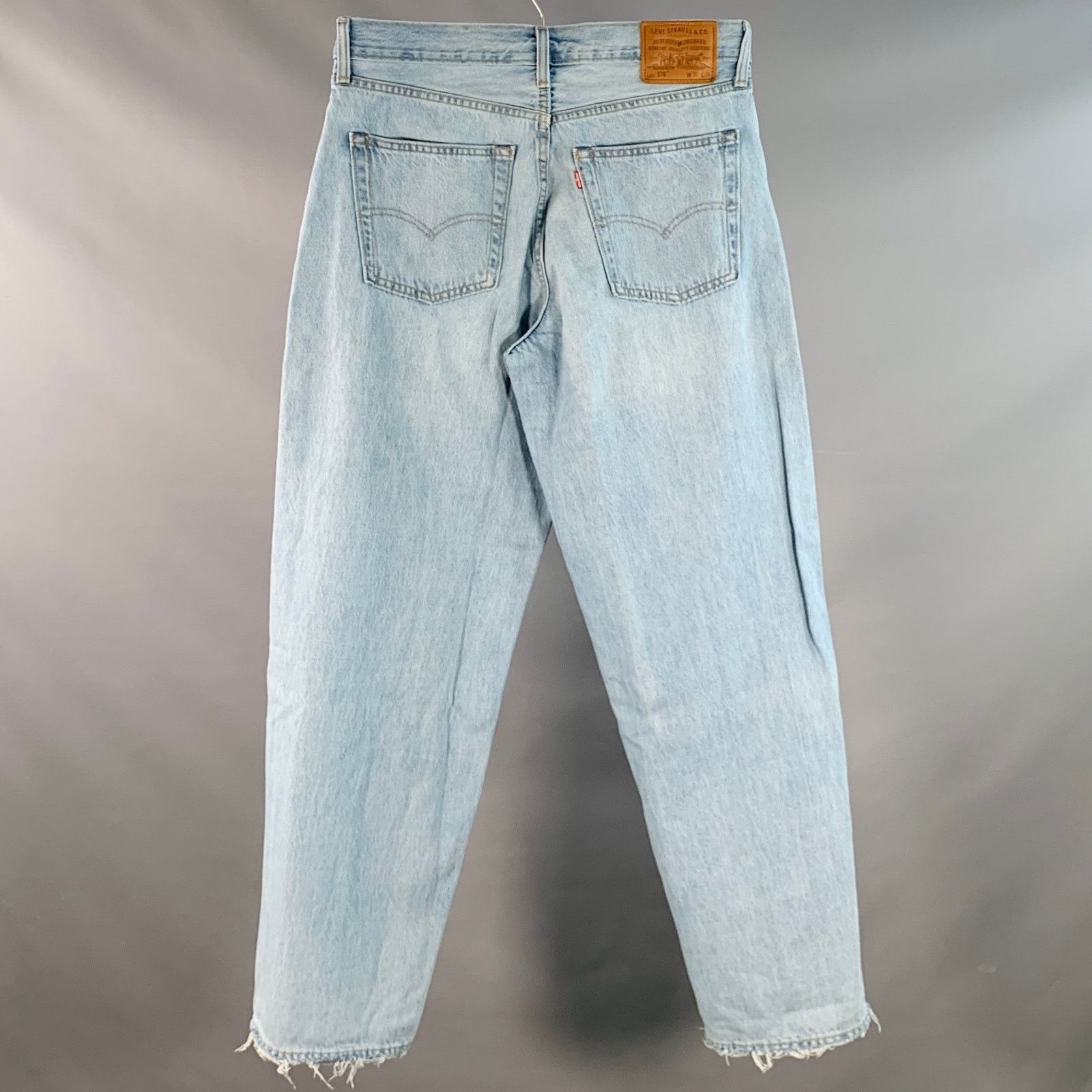 Levi's 32 Blue Cotton Wide Leg Distressed Raw Edge Jeans Size US 32 / EU 48 - 2 Thumbnail