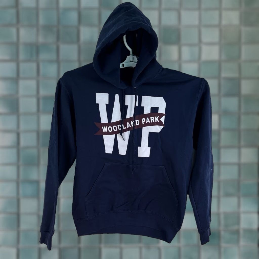 Jerzees Jerzees Woodland Park Hoodie Mens S Blue Graphic Print Logo Pockets Hooded Pullover Regular Fit Size US S / EU 44-46 / 1 - 1 Thumbnail