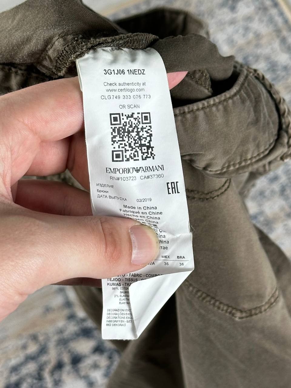 Armani × Emporio Armani Vintage Emporio Armani Low Rise Olive Distressed Pants Size US 34 / EU 50 - 11 Thumbnail
