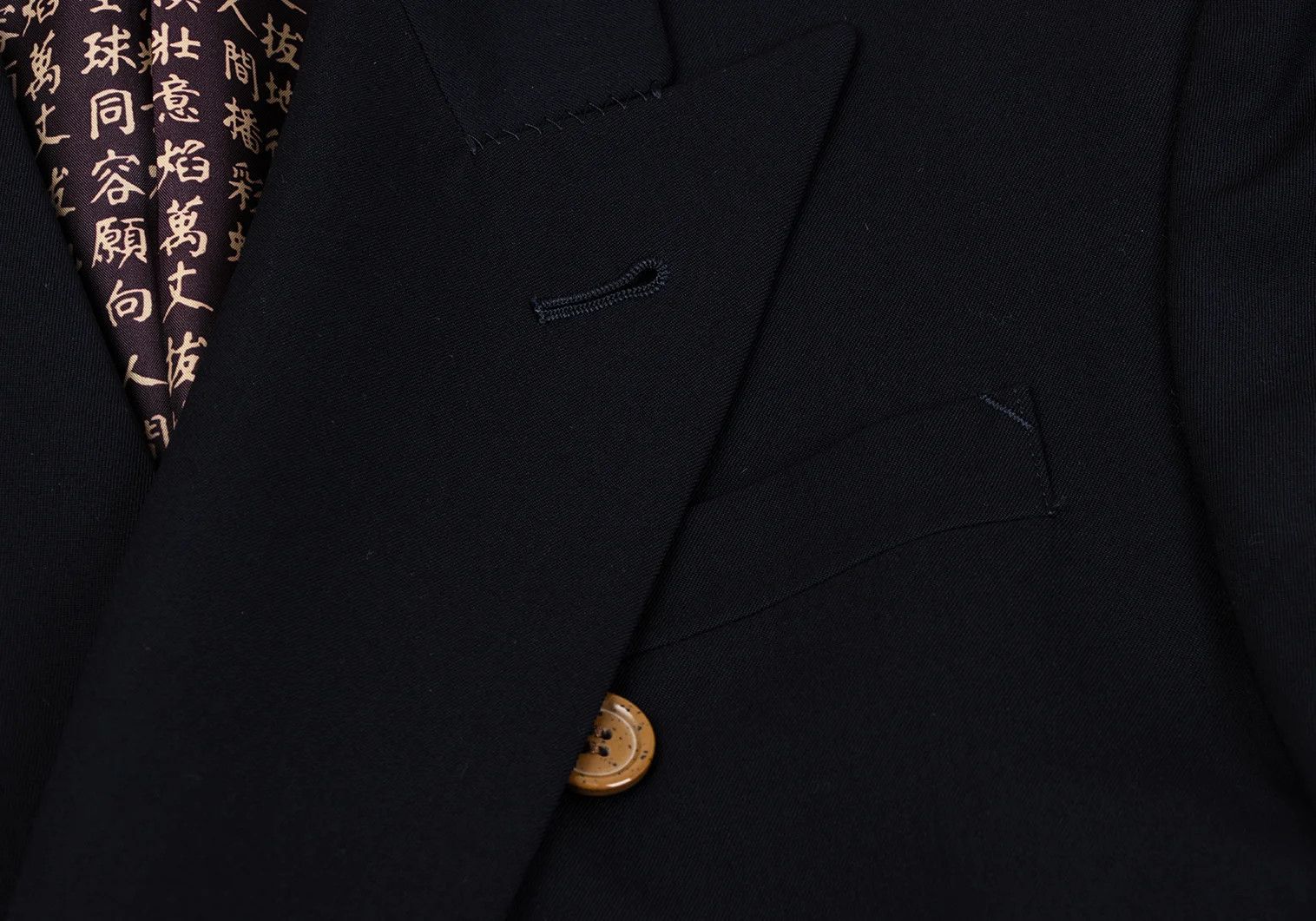 Jean Paul Gaultier Double-Breasted Jacket with Kanji Print in Navy 48 Size US M / EU 48-50 / 2 - 6 Thumbnail