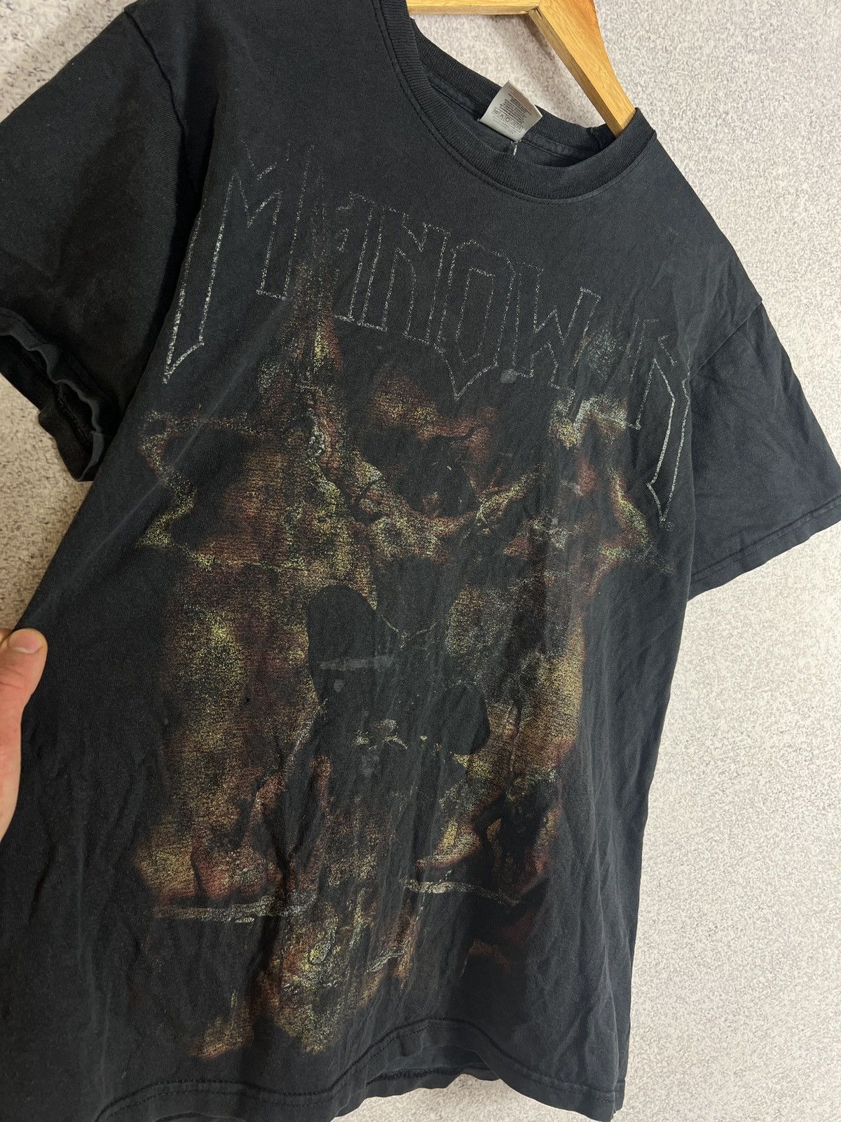 Band Tees Vintage Manowar Triumph Of Steel Rock Band T-Shirt Sunfaded Size US M / EU 48-50 / 2 - 6 Thumbnail