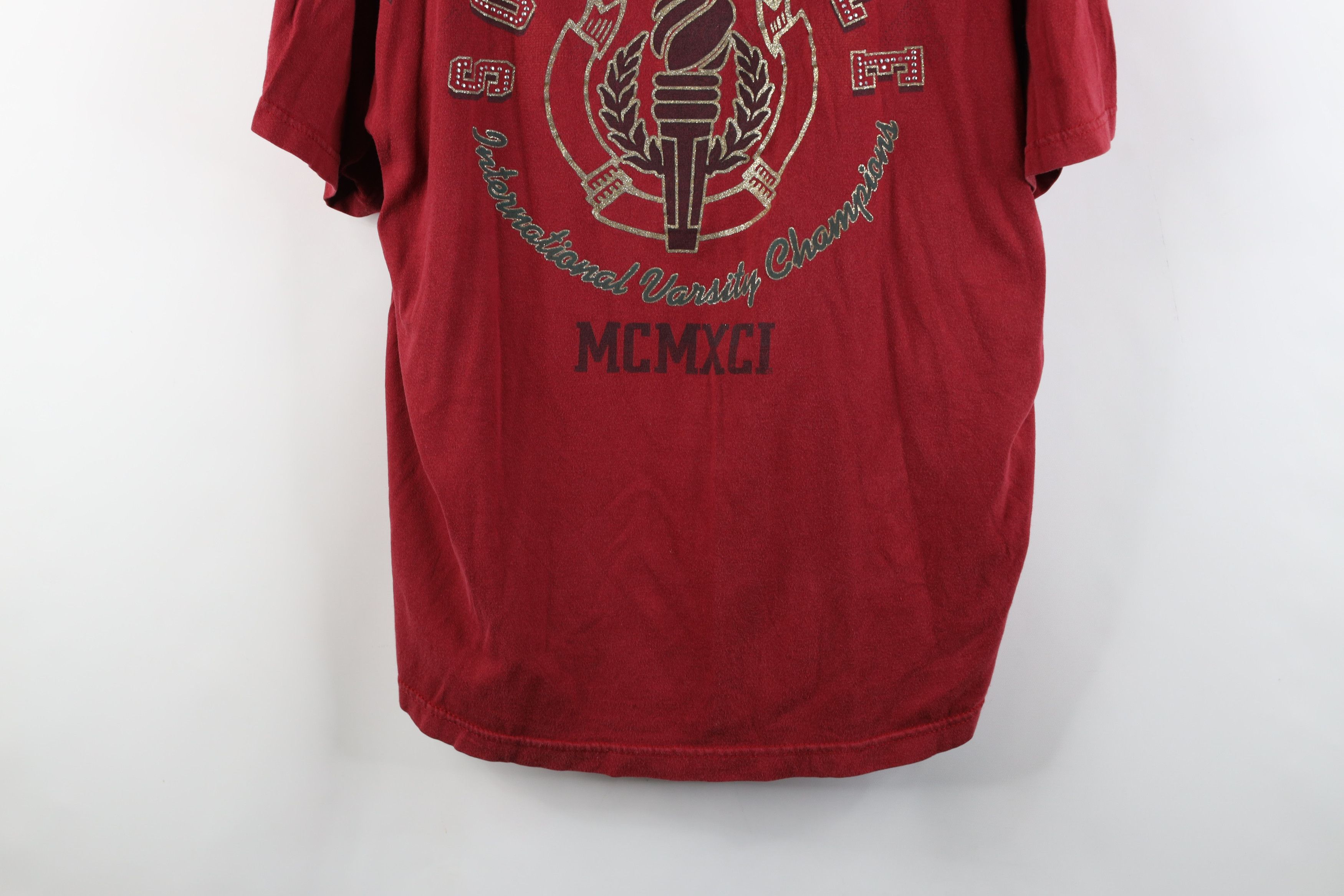 Southpole × Vintage Vintage 90s Y2K Southpole Spell Track and Field T-Shirt Red Size US L / EU 52-54 / 3 - 3 Thumbnail