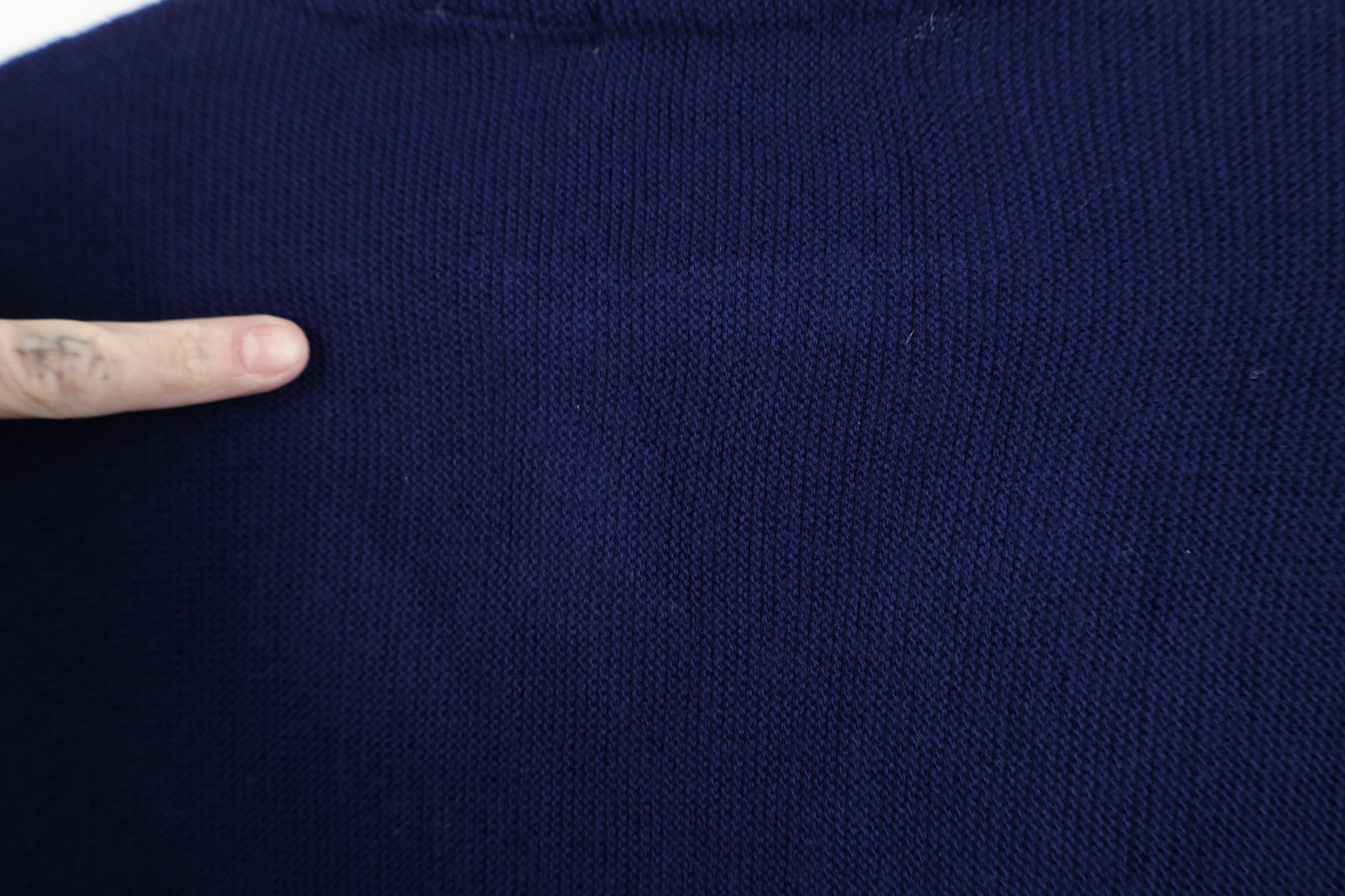 Vintage Vintage 70s Streetwear Blank Knit Cardigan Sweater Blue Size L / US 10 / IT 46 - 10 Thumbnail