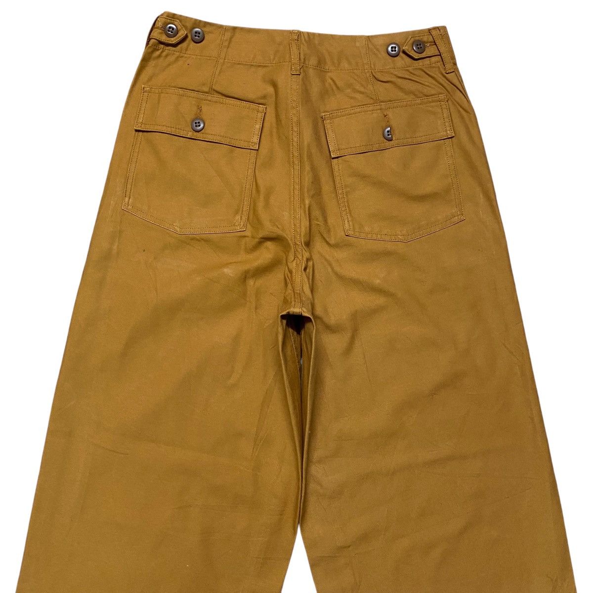 Japanese Brand COEN Mustard Sateen Fatigue Baggy Pants Size US 29 - 9 Thumbnail