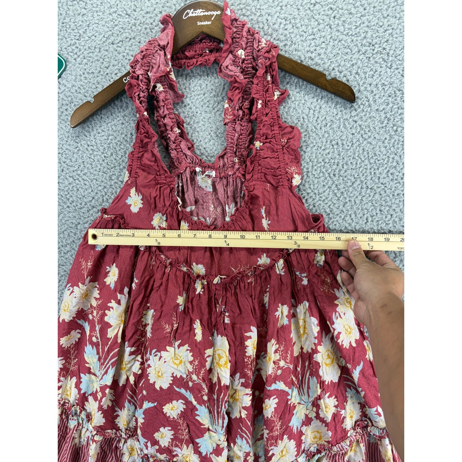 Free People Free People Bali Wild Daisy Slip Mini Dress Womens Large Red Size L / US 10 / IT 46 - 3 Thumbnail