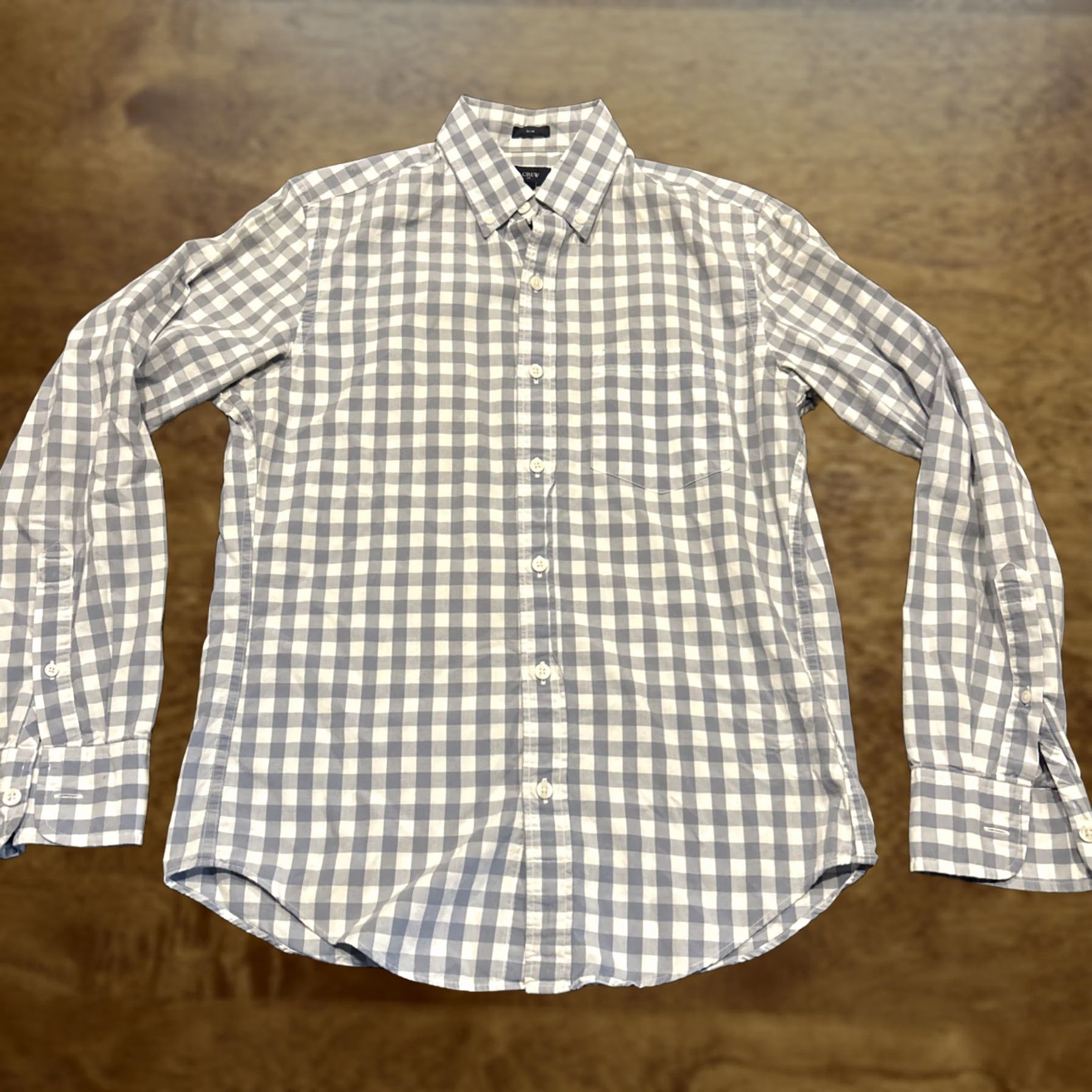 J.Crew J. Crew Men’s S Slim Button-Up Shirt White Blue Check Size US S / EU 44-46 / 1 - 1 Thumbnail
