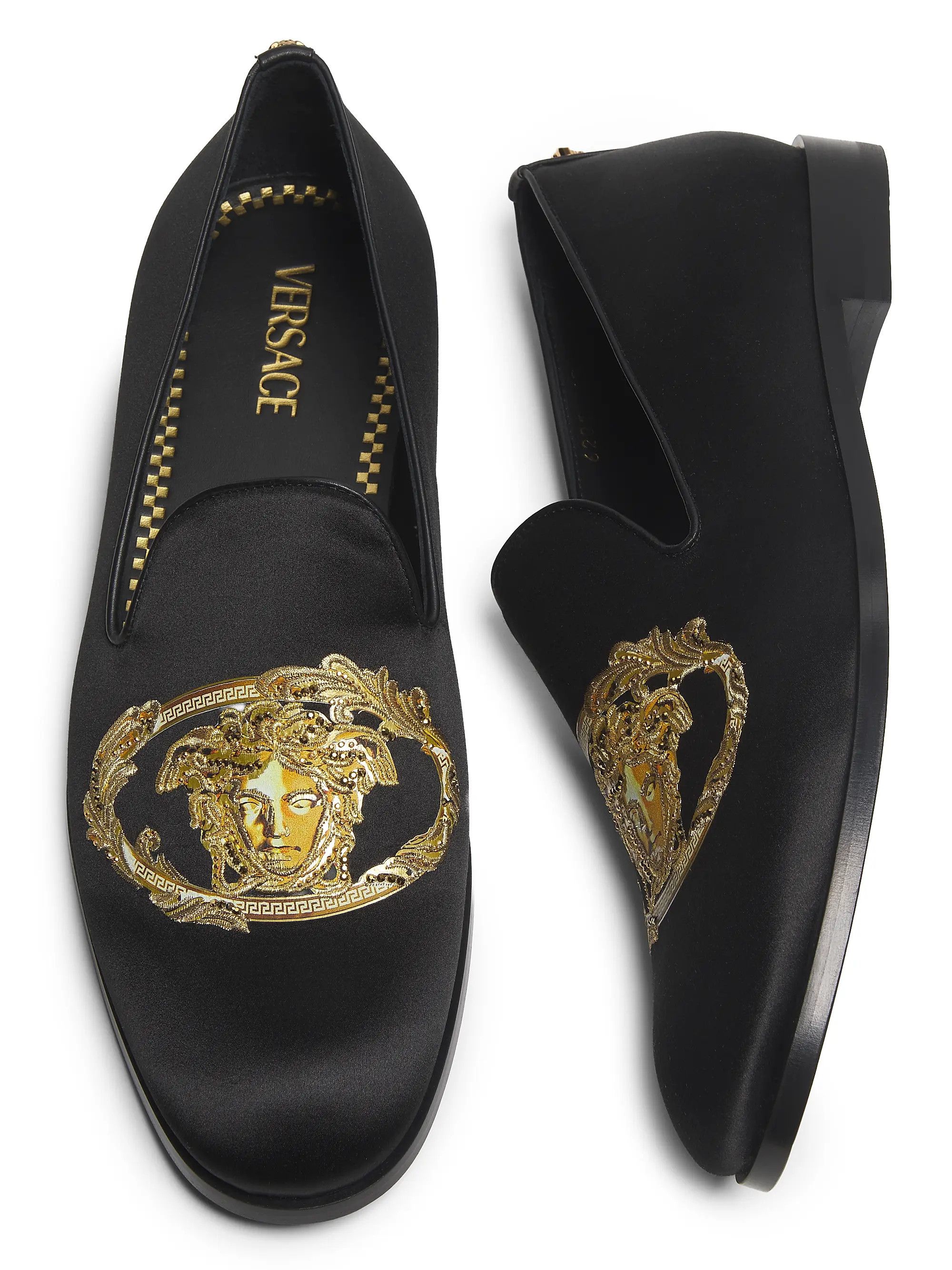 Versace os11x0226 Jellyfish Embroidered Satin Slippers in Black Size US 9 / EU 42 - 3 Thumbnail
