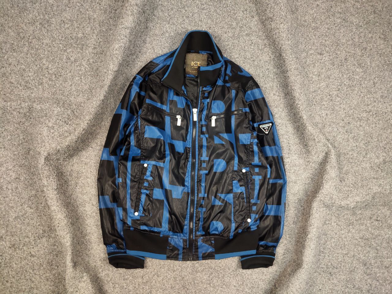 image of Archival Clothing x Iceberg Vintage 90's Ice Iceberg Exclusive Design Pattern Jacket in Blue Black 