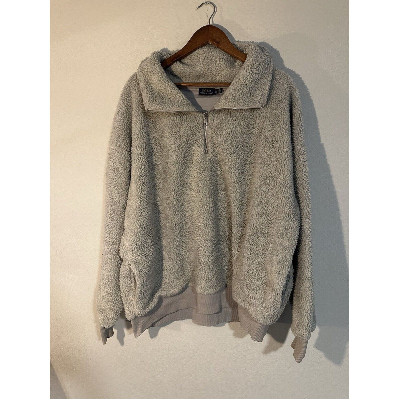 Polo Ralph Lauren Polo RL Size XL 1/4 Zip Pullover Grey Fleece Sherpa Size XL / US 12-14 / IT 48-50 - 1 Thumbnail
