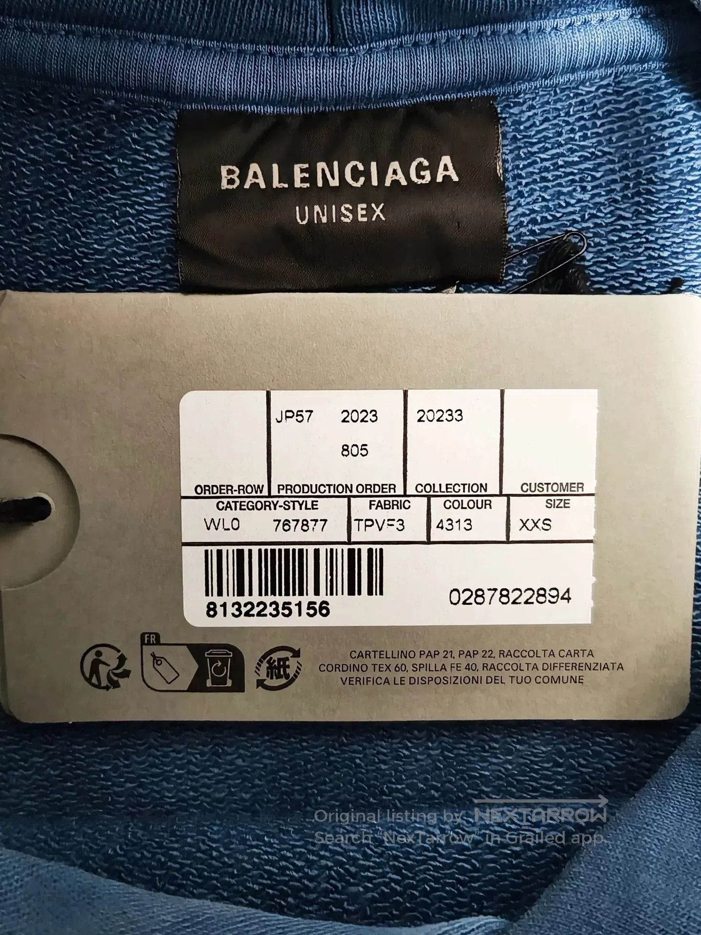 Balenciaga balenciaga blue washed oversized hoodie. Size US XXS / EU 40 - 4 Thumbnail