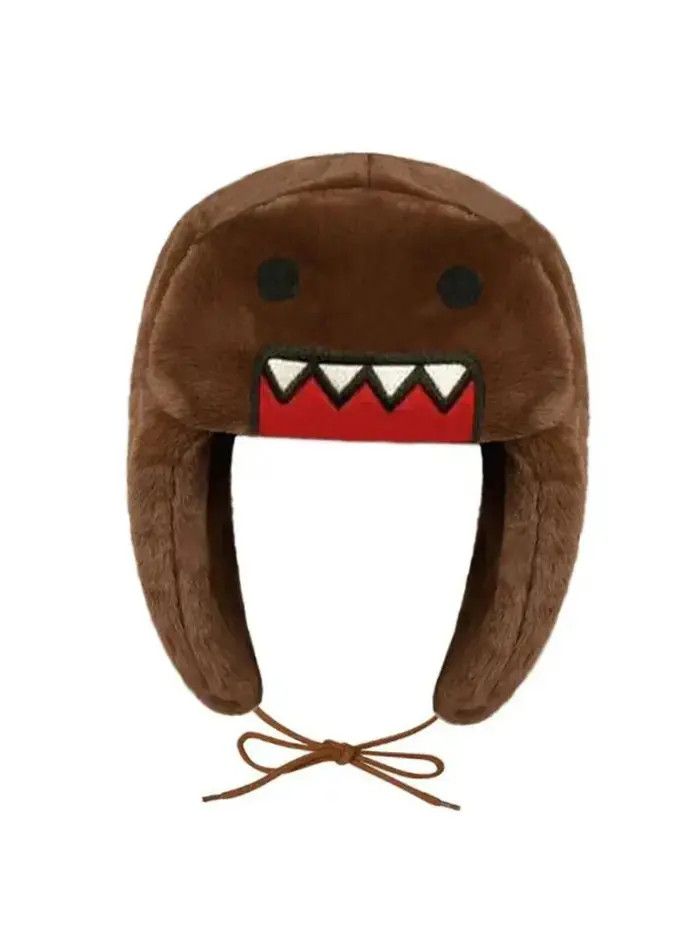 Japanese Brand × Vintage Y2K Cartoon Anime Domo Kun Hat Ushanka Hat Cute Winter Hat Size ONE SIZE - 1 Thumbnail