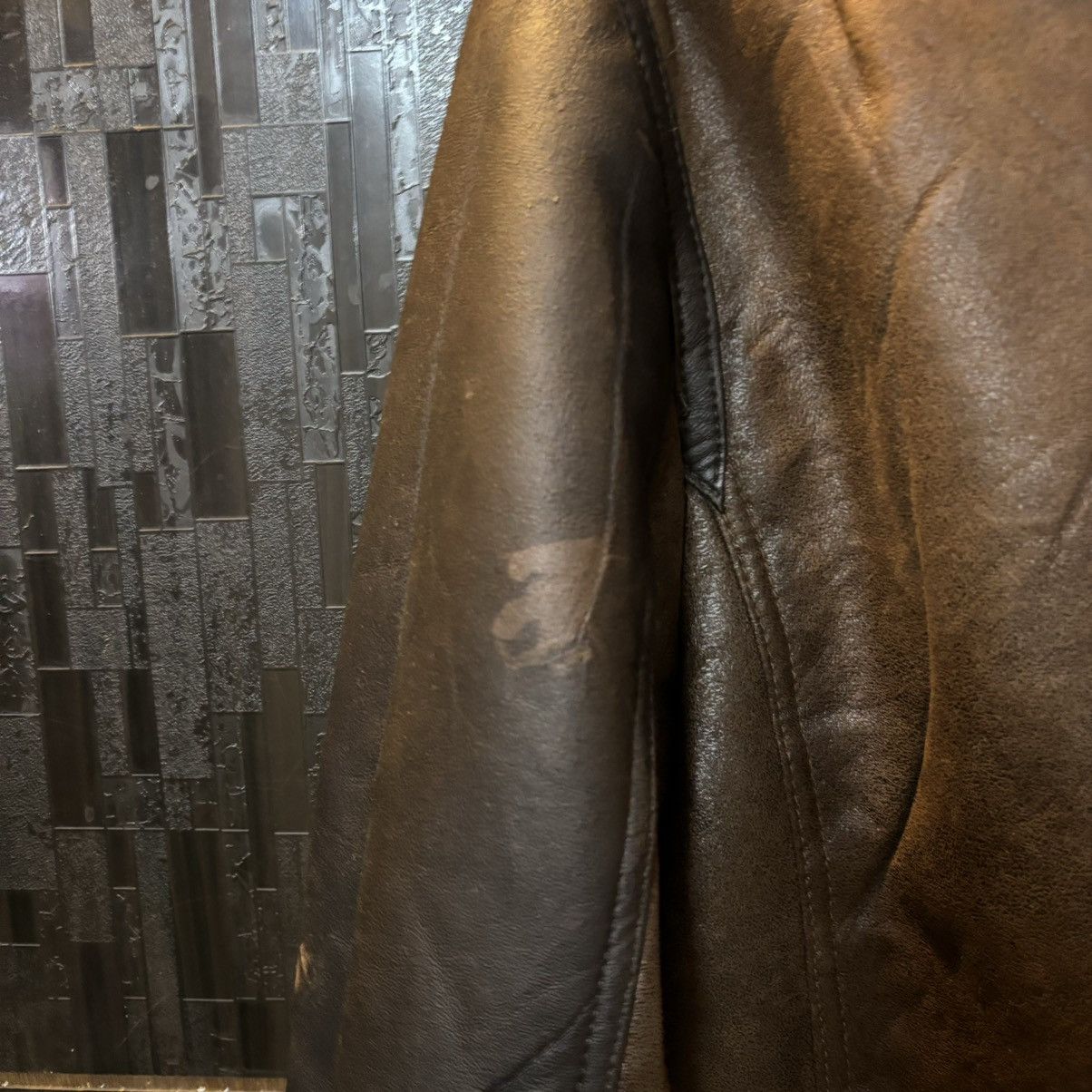 Genuine Leather Type B-3 Shearling Bomber Jacket Sheepskin Sherpa Size US L / EU 52-54 / 3 - 14 Thumbnail