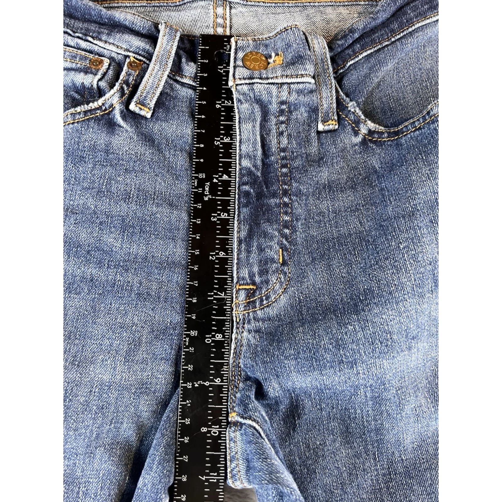 J.Crew VINTAGE J.CREW Slim Boyfriend Jeans Womens 27 Blue Straight Leg Distressed Denim Size 27" / US 4 / IT 40 - 6 Thumbnail