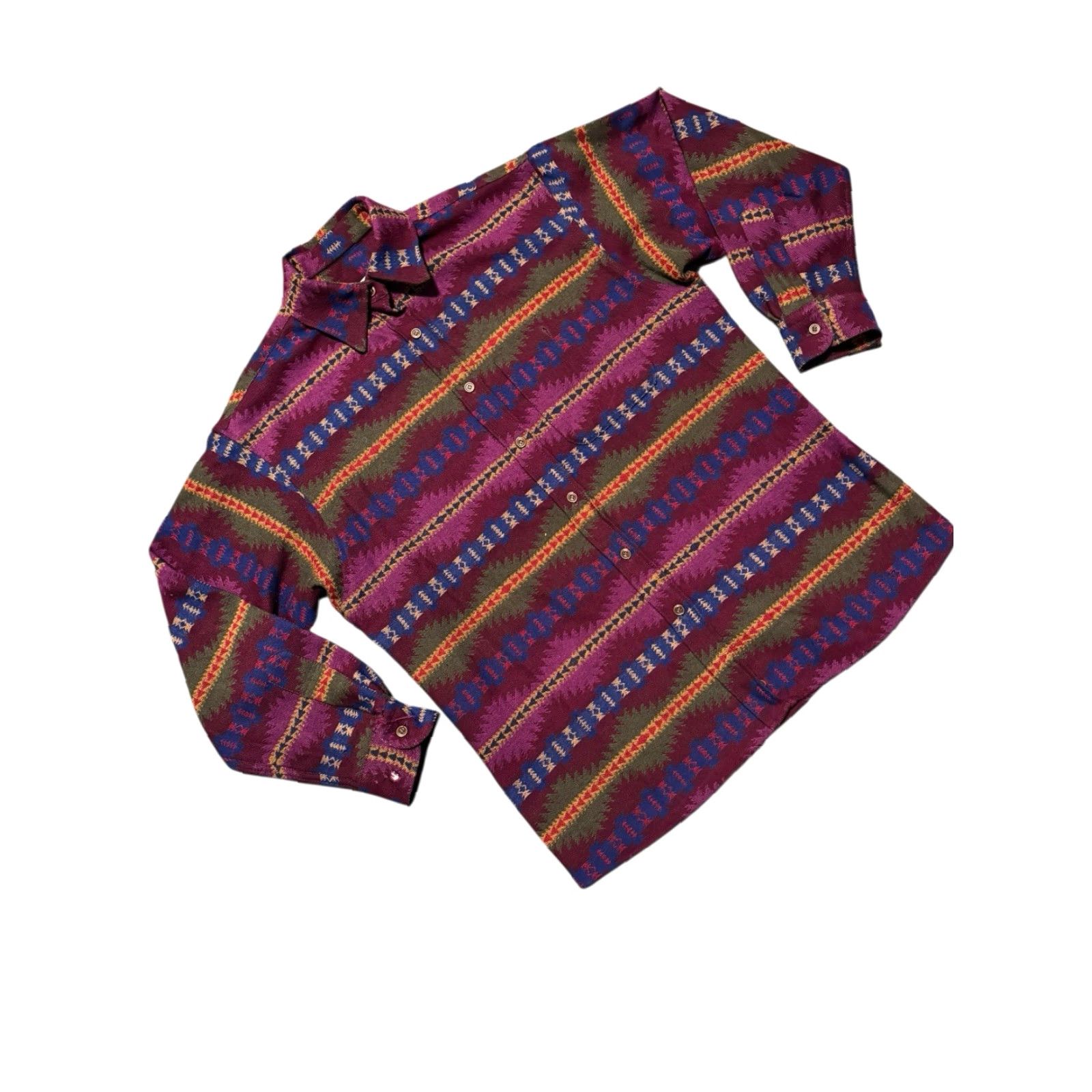 Pendleton VINTAGE Pendleton Shirt Geometric Aztec Tribal Wool Flannel M USA Read/Repair Size M / US 6-8 / IT 42-44 - 3 Thumbnail