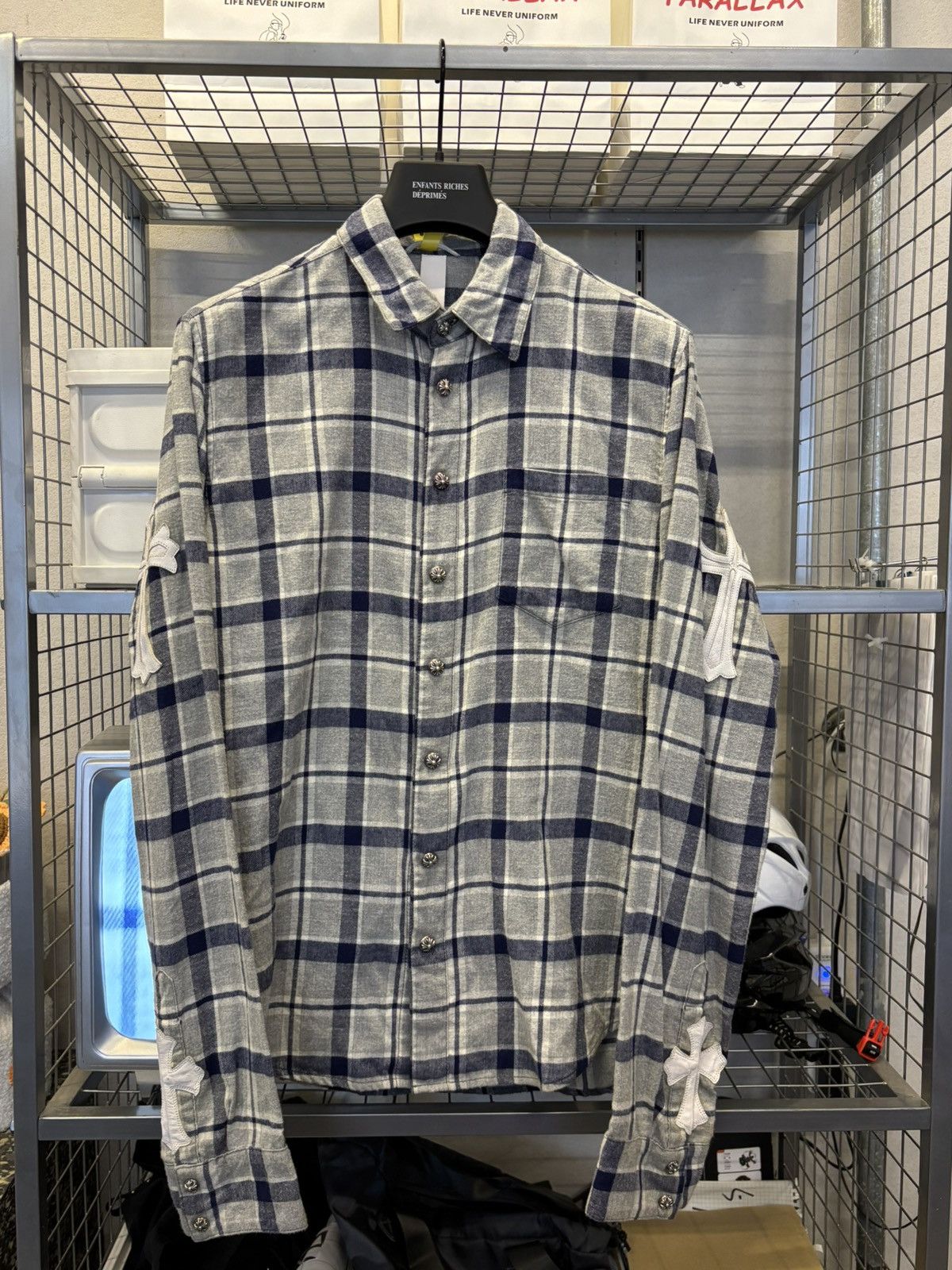 Chrome Hearts Chrome hearts cross patches flannel shirt Size US M / EU 48-50 / 2 - 1 Thumbnail