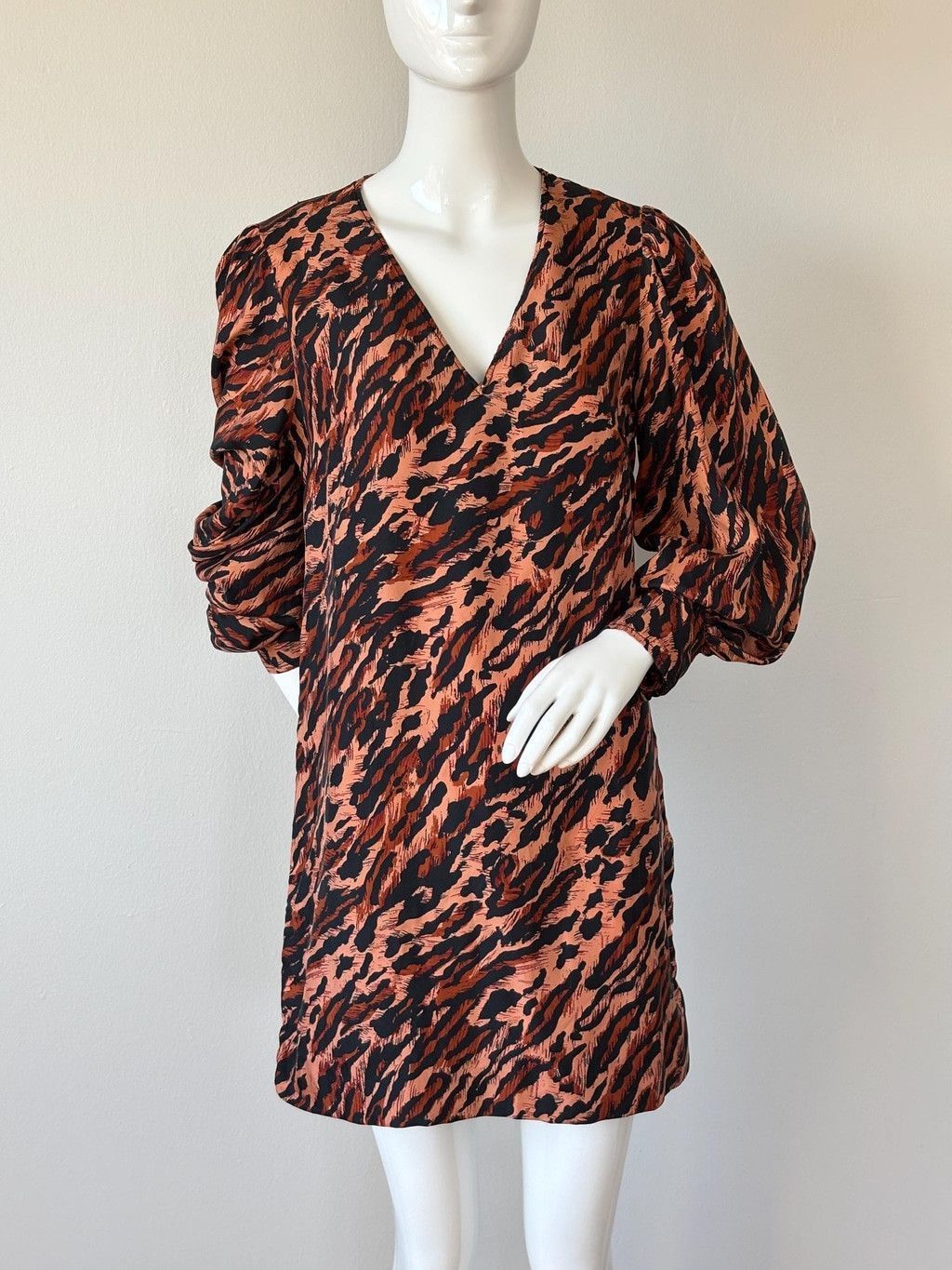 Sandro Sandro Paris Silk Leopard Print Mini Dress Designer Size M / US 6-8 / IT 42-44 - 2 Thumbnail