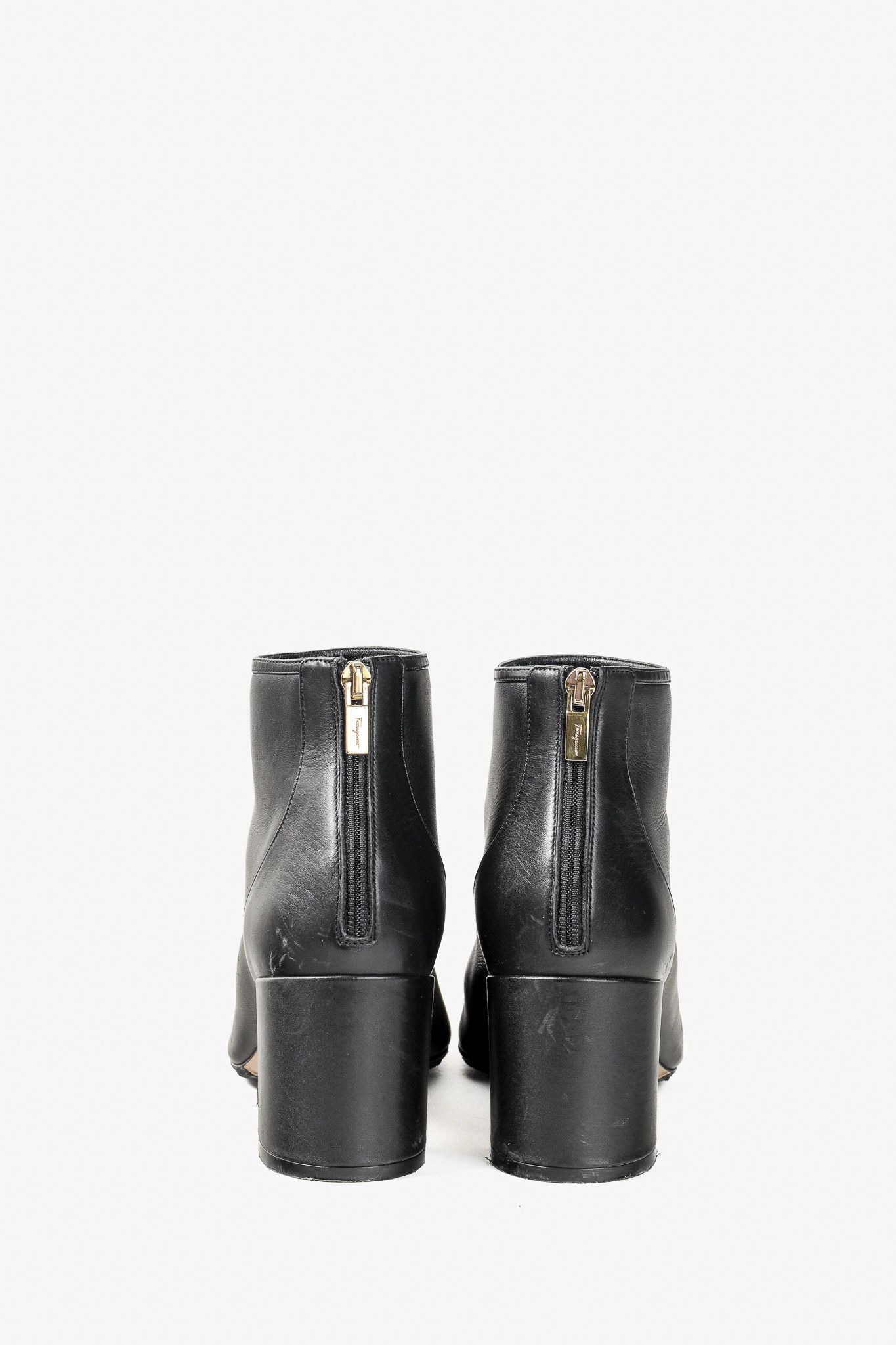 Salvatore Ferragamo Salvatore Ferragamo Atri Glossy Cap Toe Leather Ankle Boot Size US 10 / IT 40 - 3 Thumbnail