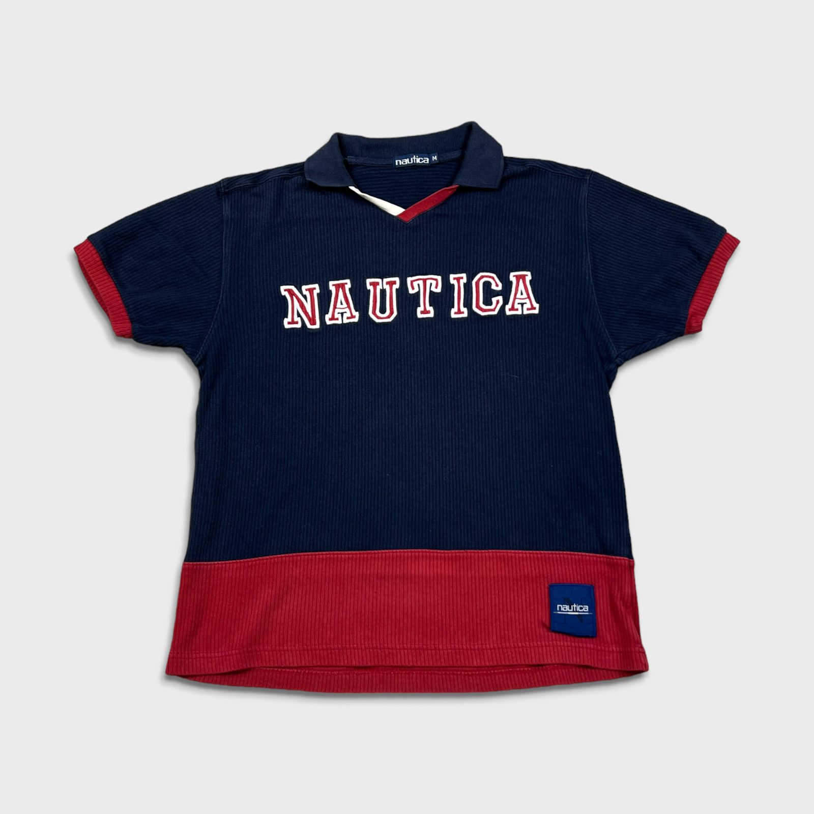 Nautica × Vintage Vintage 90s Nautica Shirt Medium Spellout Preppy Casual Polo Size US M / EU 48-50 / 2 - 1 Thumbnail