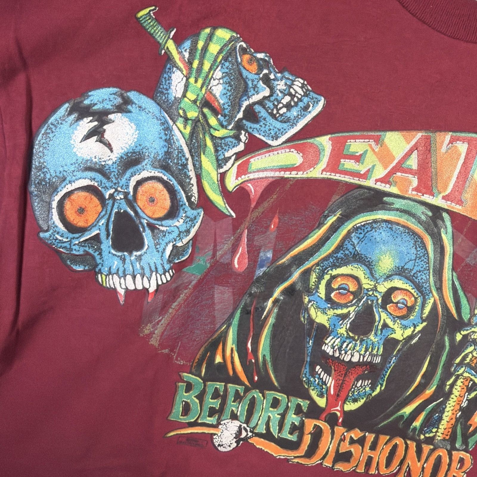 Flip Skateboards Vintage Skate Shirt Mens 2XL Red 90s Flames Skulls Death Size US XXL / EU 58 / 5 - 4 Thumbnail