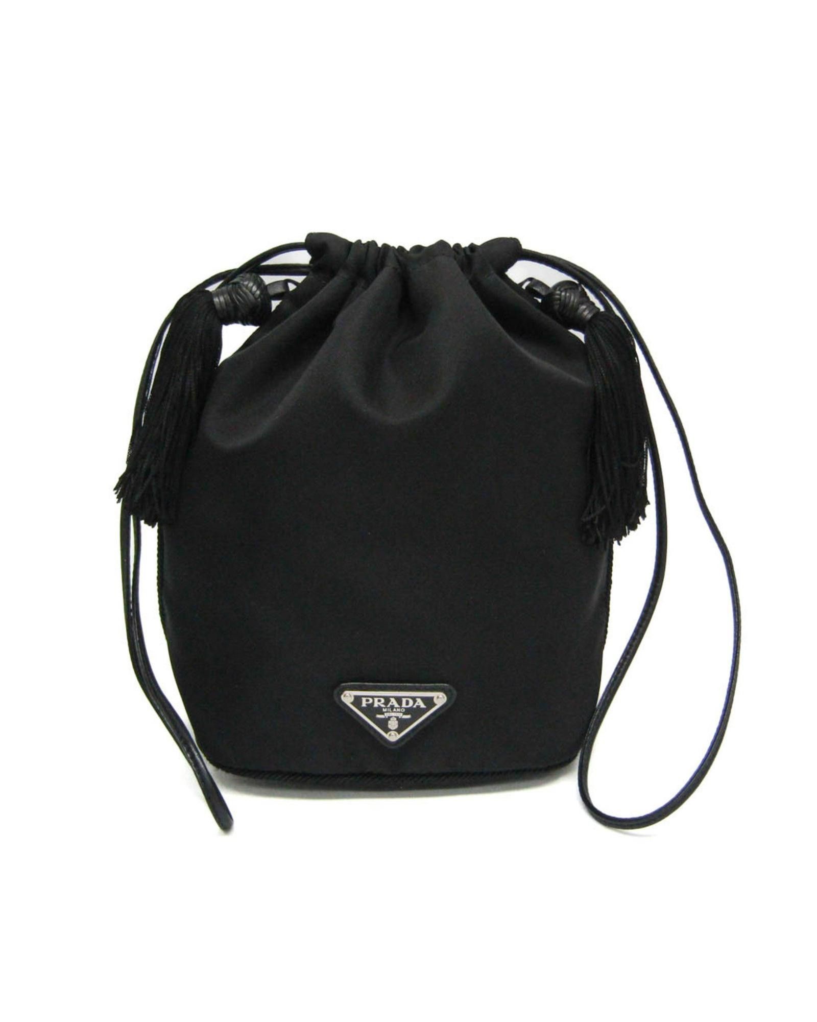 image of Prada Versatile Black Synthetic Clutch Bag, Women's