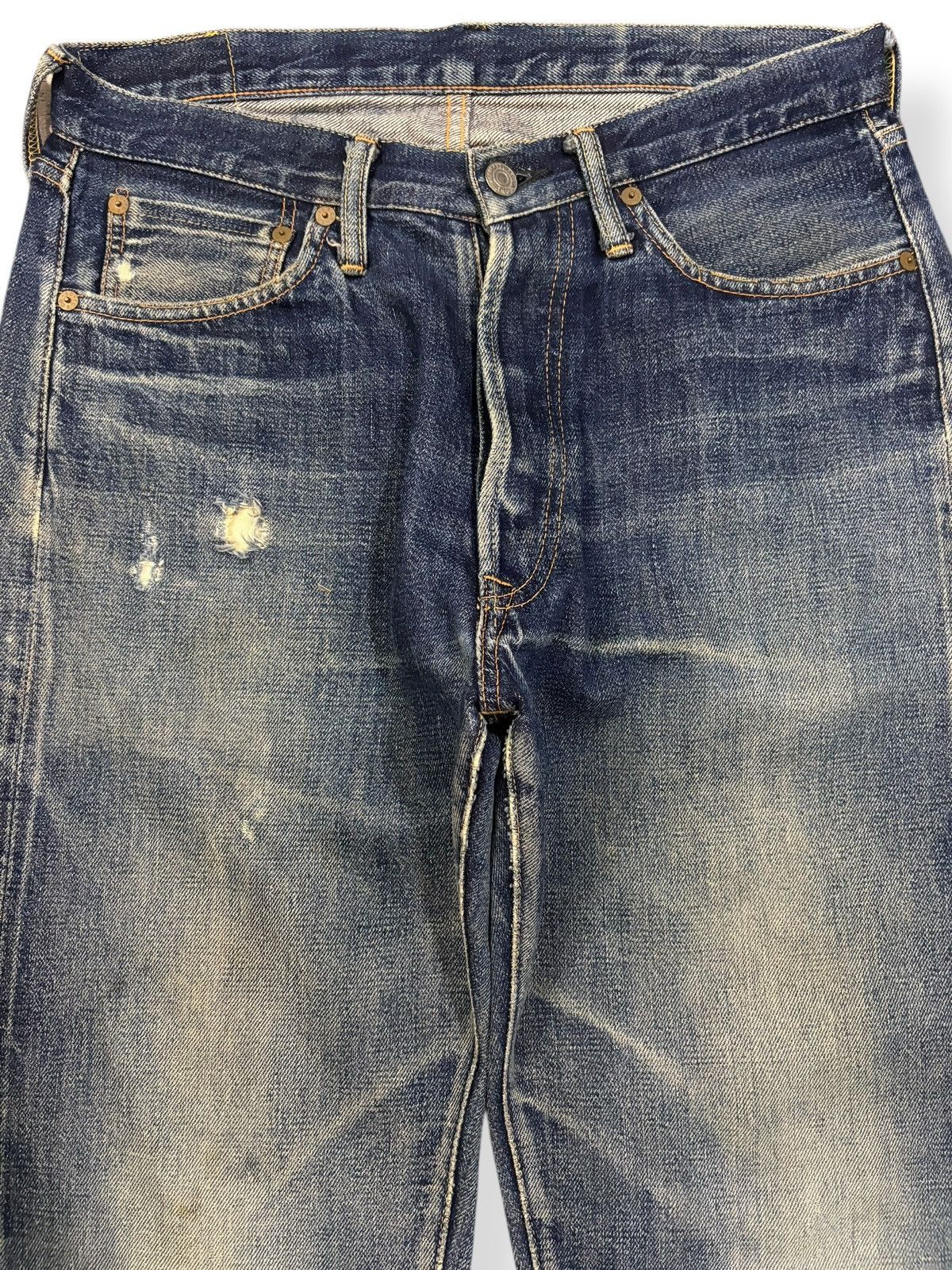Full Count & Co. Vintage FullCount & Co 1101 Selvedge Distressed Grunge Jeans Size US 30 / EU 46 - 4 Thumbnail