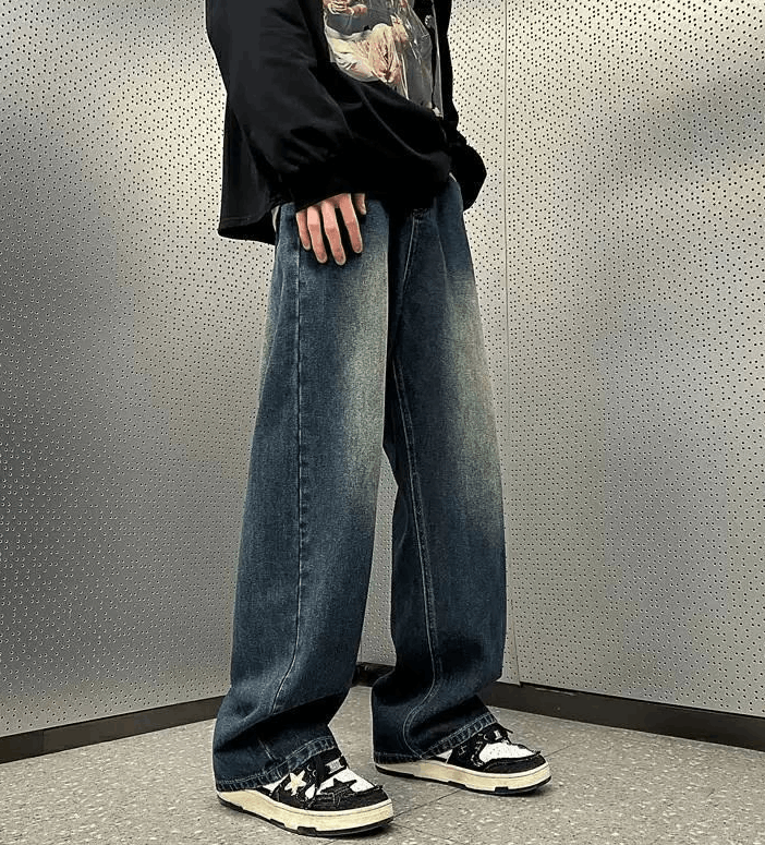 Japanese Brand × Jean Vintage loose distressed oversize American casual jeans Size US 32 / EU 48 - 4 Thumbnail