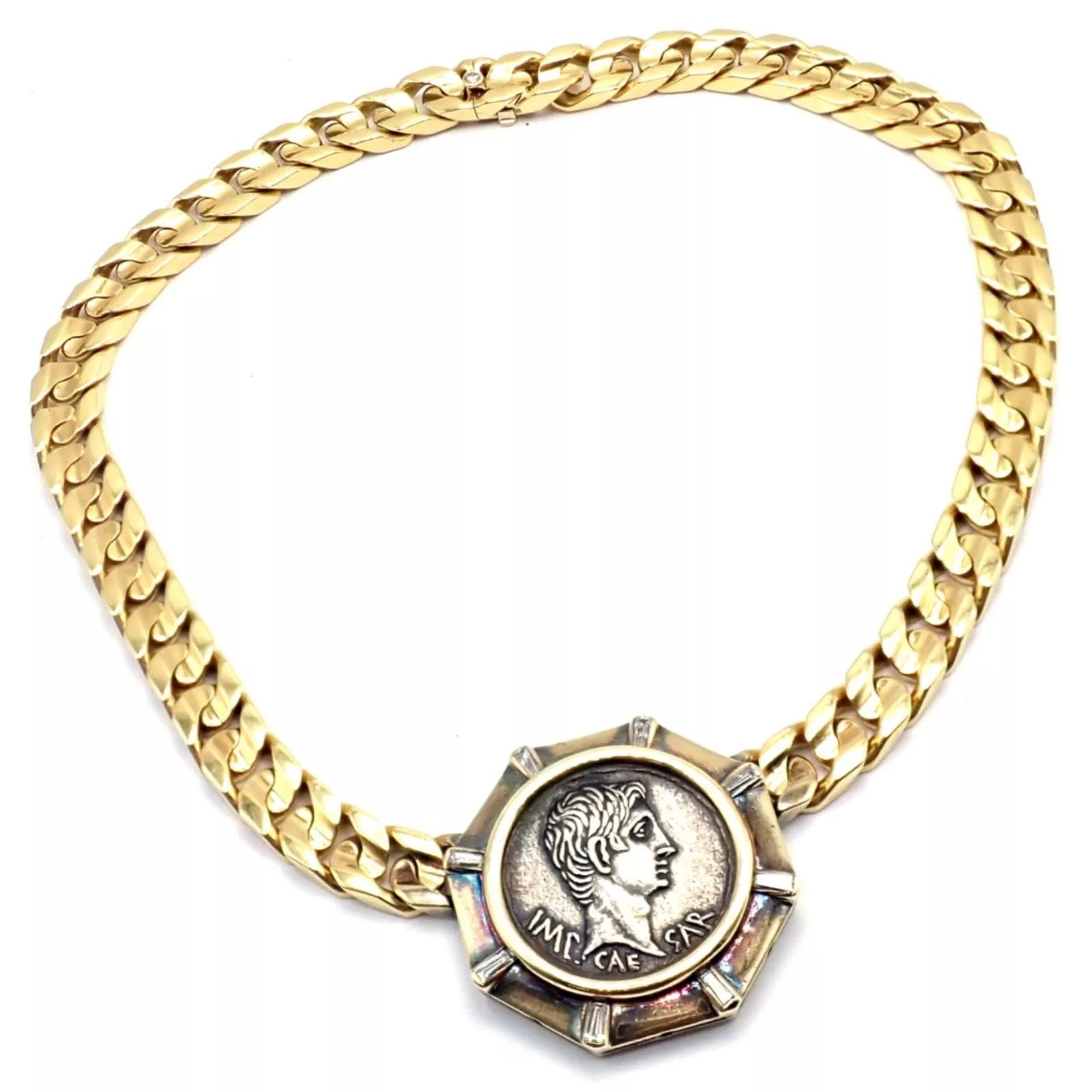 Bvlgari Bulgari 18k Yellow Gold Antique Coin Link Necklace Size ONE SIZE - 1 Thumbnail