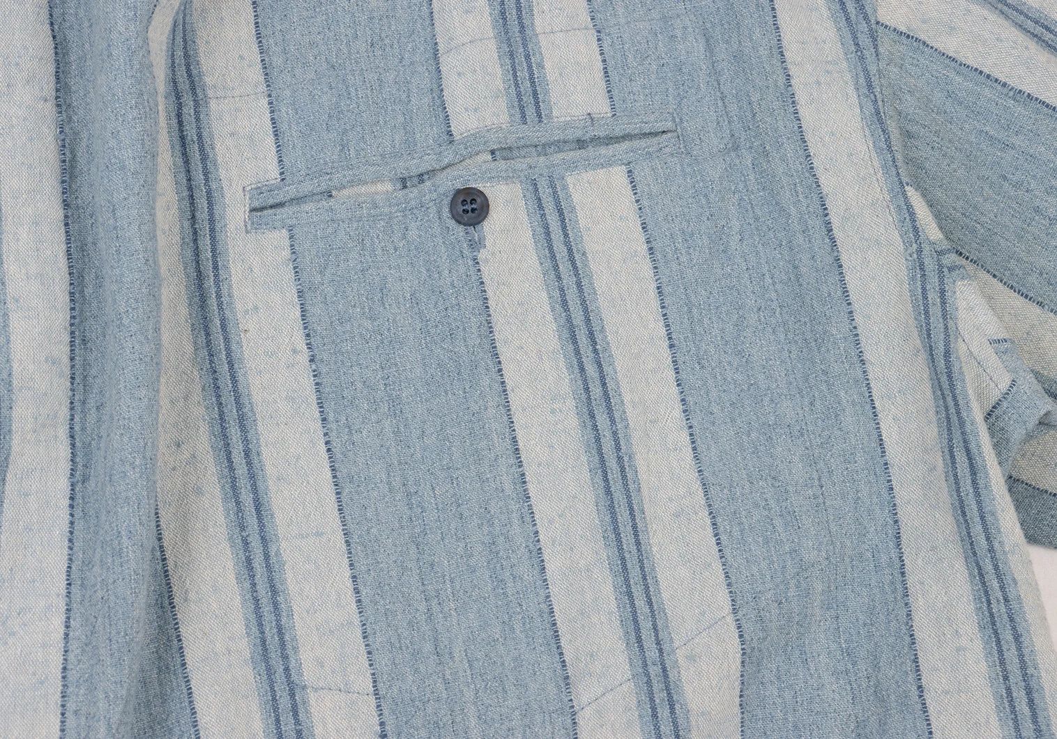 Issey Miyake Stand Neck Striped Shirt in Light Blue, Size M Size US M / EU 48-50 / 2 - 6 Thumbnail