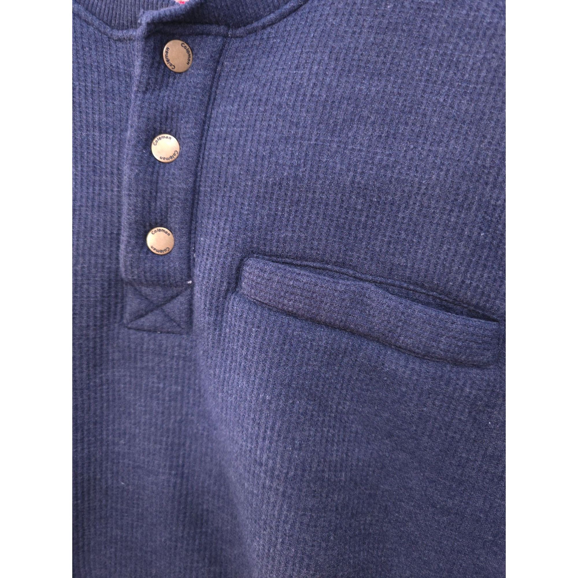 Coleman Coleman Men's Henley Fleece-Lined Pullover Dark Blue Size XL Size US XL / EU 56 / 4 - 3 Thumbnail
