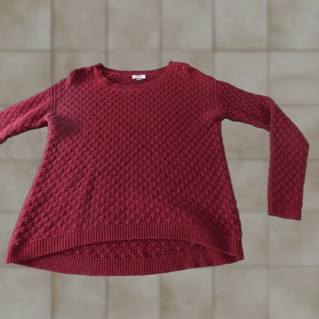 Old Navy Old Navy Womens Sweater S Red Pullover Knit Acrylic Cable-Knit Long Sleeve Raglan Round Neck Classic/Logo Knit Regular Vintage: No Womens Size S / US 4 / IT 40 - 1 Thumbnail