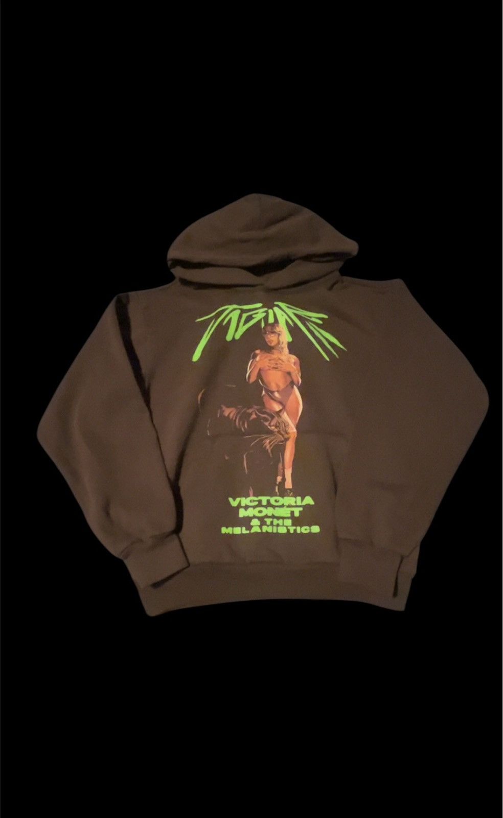 Designer Brown and green Victoria Monet Merch hoodie Sz M heavyweight Size US M / EU 48-50 / 2 - 3 Thumbnail