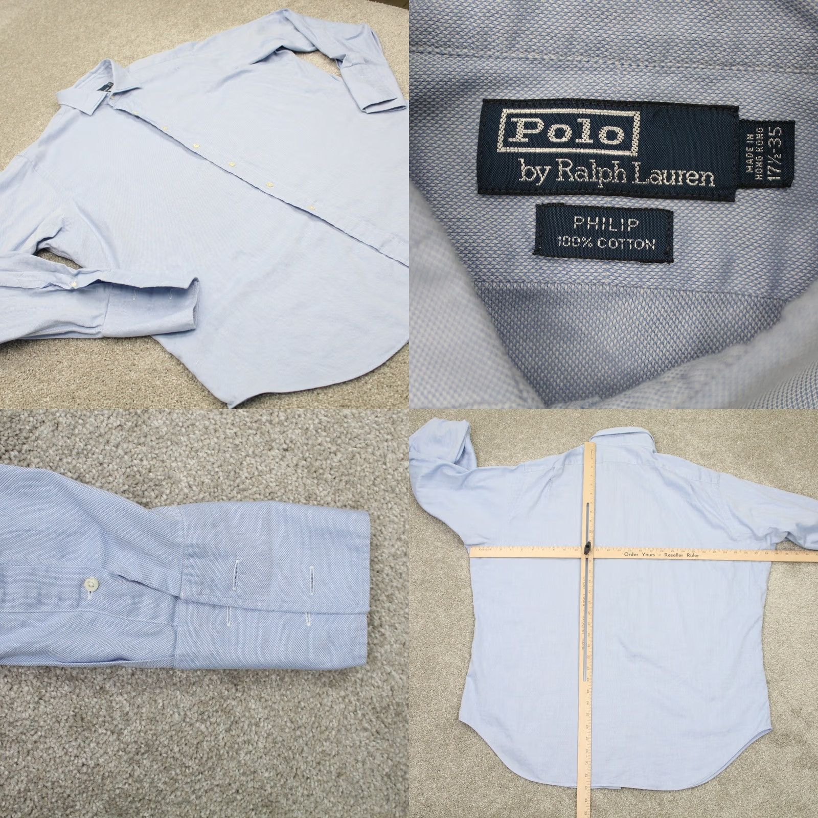 Polo Ralph Lauren Polo Ralph Lauren Mens Button Long Sleeve Shirt Blue Cotton 17 1/2 35 Size US XXL / EU 58 / 5 - 8 Thumbnail