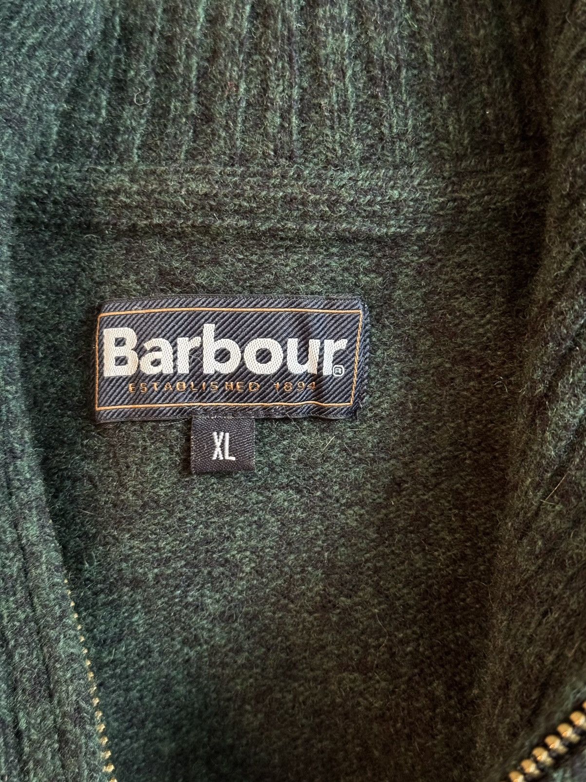 Barbour × Designer Barbour 100% wool knit logo sweater 1/3 zip Size US XL / EU 56 / 4 - 6 Thumbnail