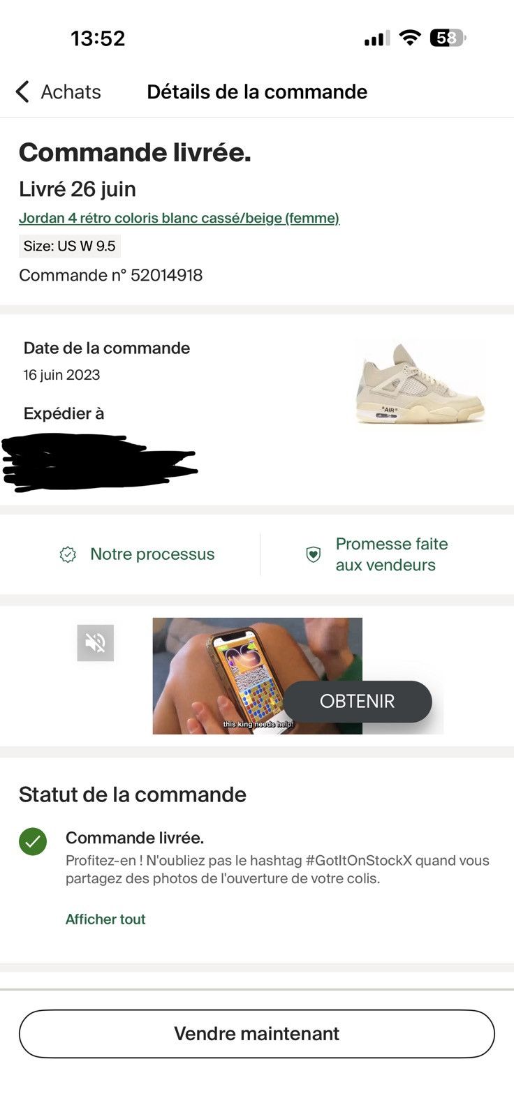 Jordan Brand Jordan 4 Off White Size US 8 / EU 41 - 12 Thumbnail