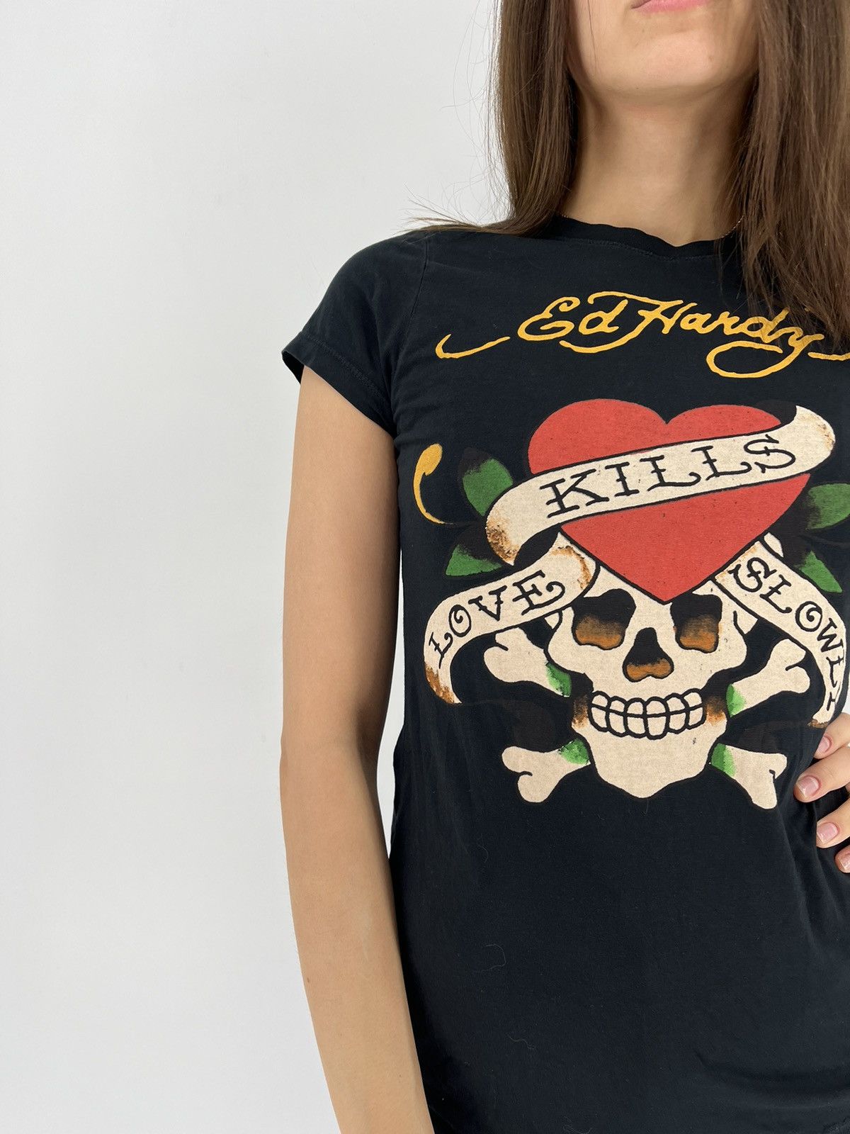 Christian Audigier Vintage Y2K Christian Audigier Women’s Rhinestones T-Shirt Size M / US 6-8 / IT 42-44 - 3 Thumbnail