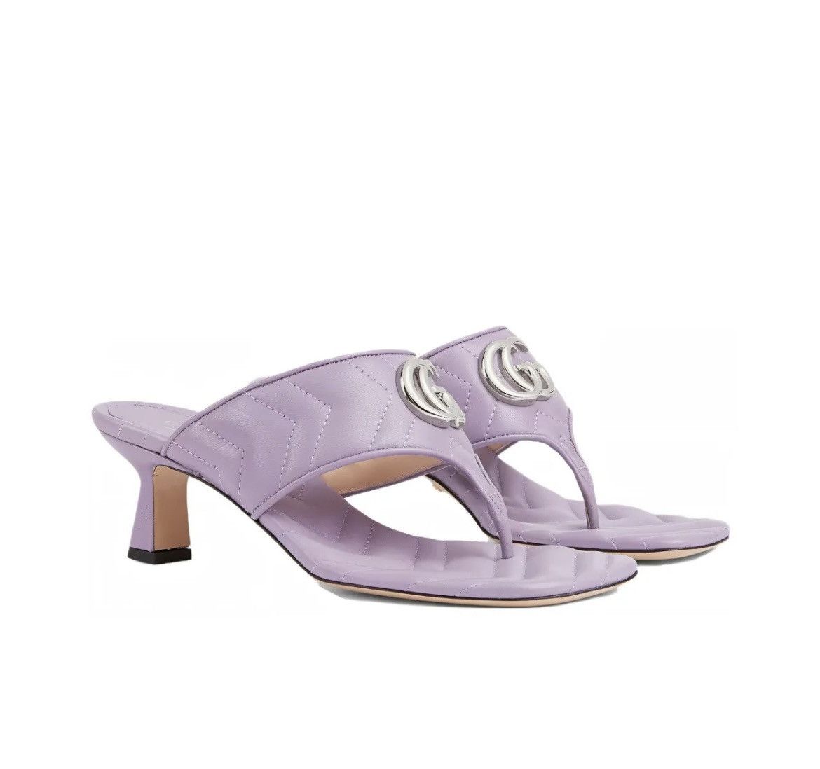 Gucci Gucci Double G Thong Sandal Mules Lavender Size US 8 / IT 38 - 1 Thumbnail
