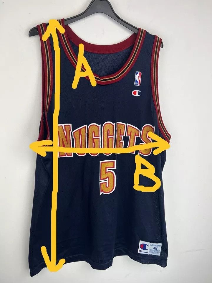 NBA Vintage Champion 90s NBA Jalen Rose #5 Denver Nuggets Jersey Size US M / EU 48-50 / 2 - 10 Thumbnail