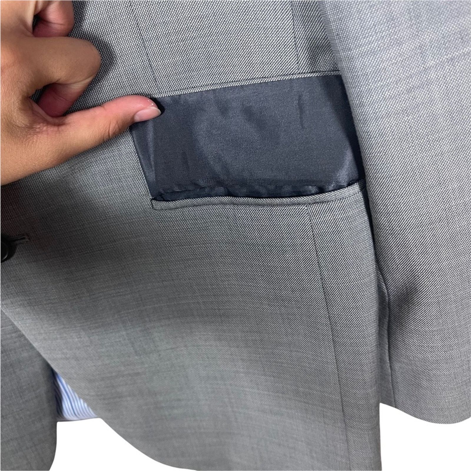 Tommy Hilfiger Tommy Hilfiger 2 Button Notch Collar Wool Blazer Gray 36 S Size 36S - 5 Thumbnail