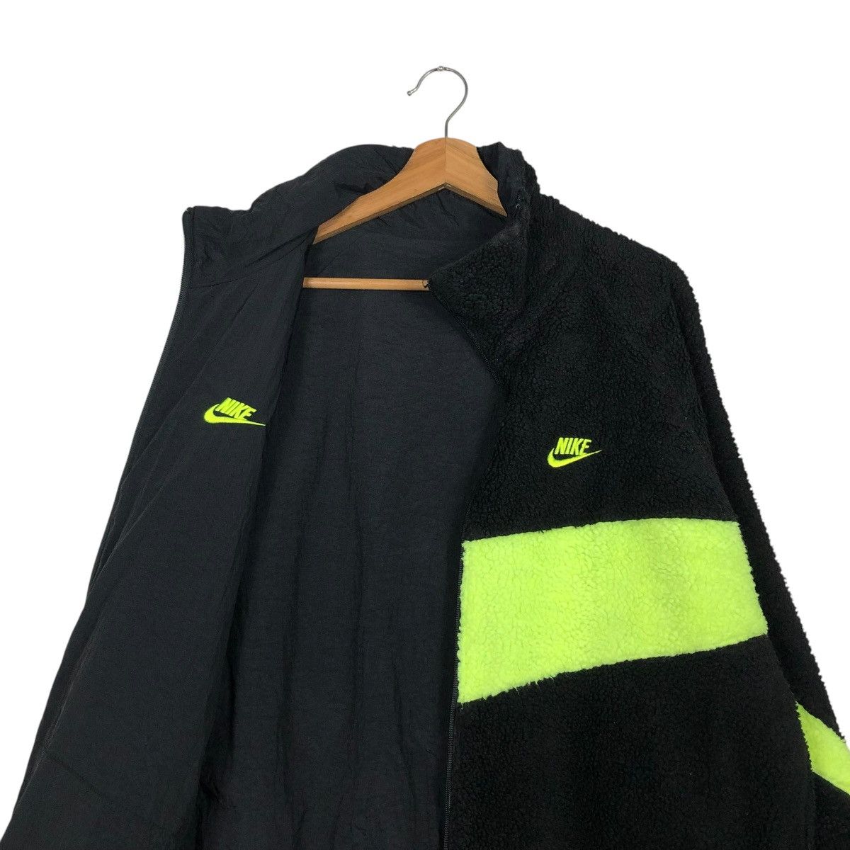 Nike 🔥VINTAGE FLEECE BOMBER JACKET NIKE BIG SWOOSH LOGO Size US XXL / EU 58 / 5 - 14 Thumbnail
