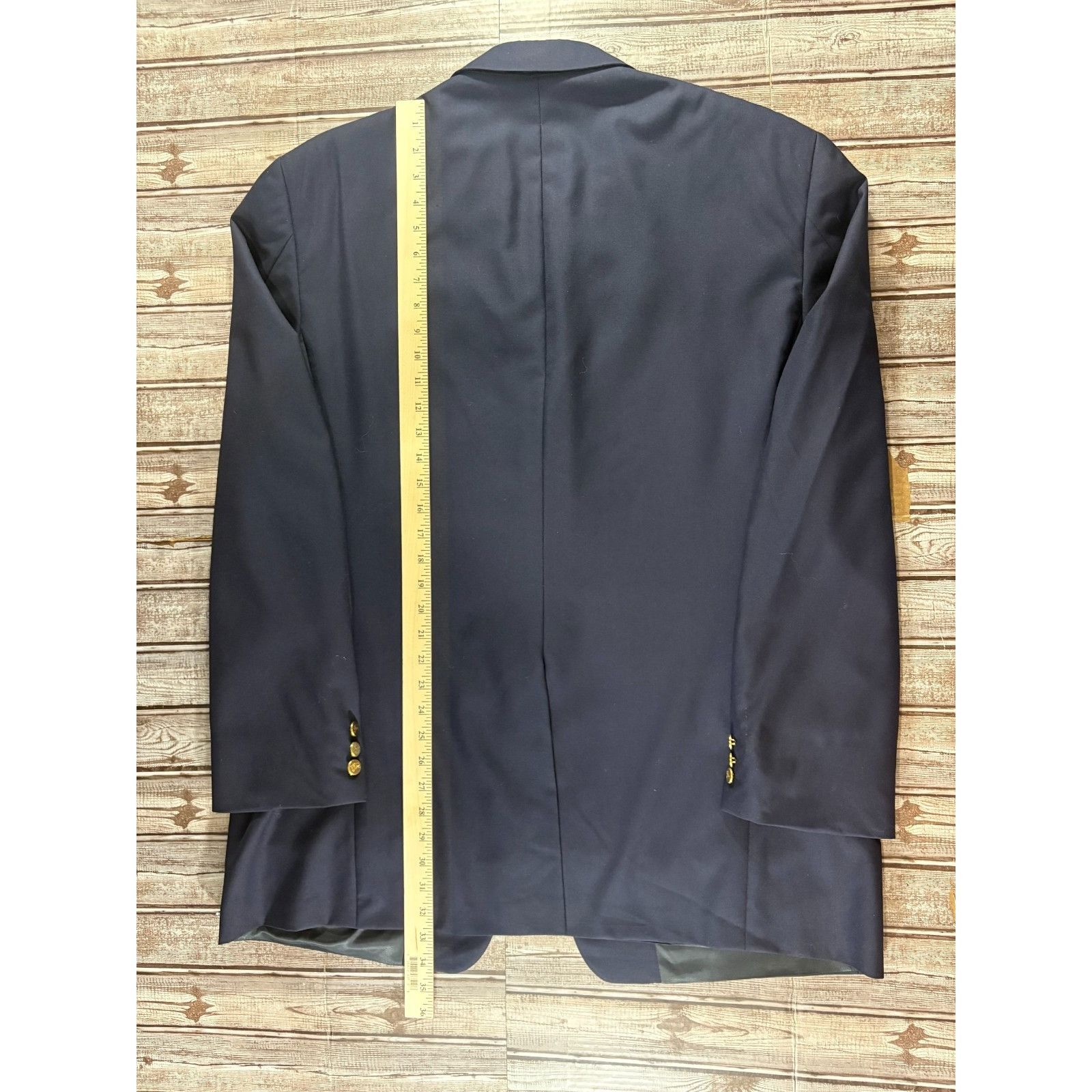 Burberry BURBERRY Kensigton Gold Buttons blazer jacket sz 48 L Navy M Size 48L - 8 Thumbnail