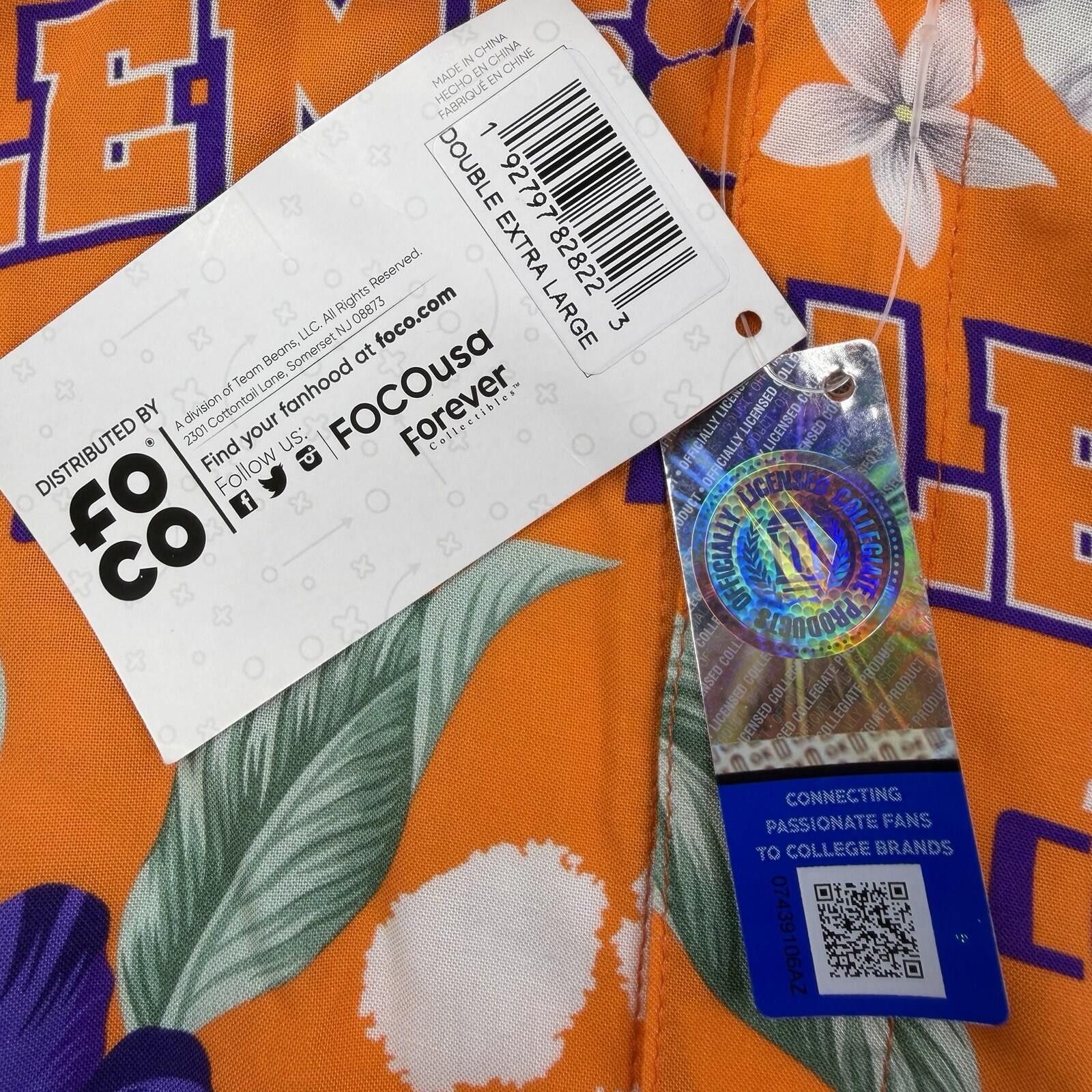 Champion Clemson Tigers Hawaiian 2XL Shirt Orange National Champions Size ONE SIZE - 12 Thumbnail