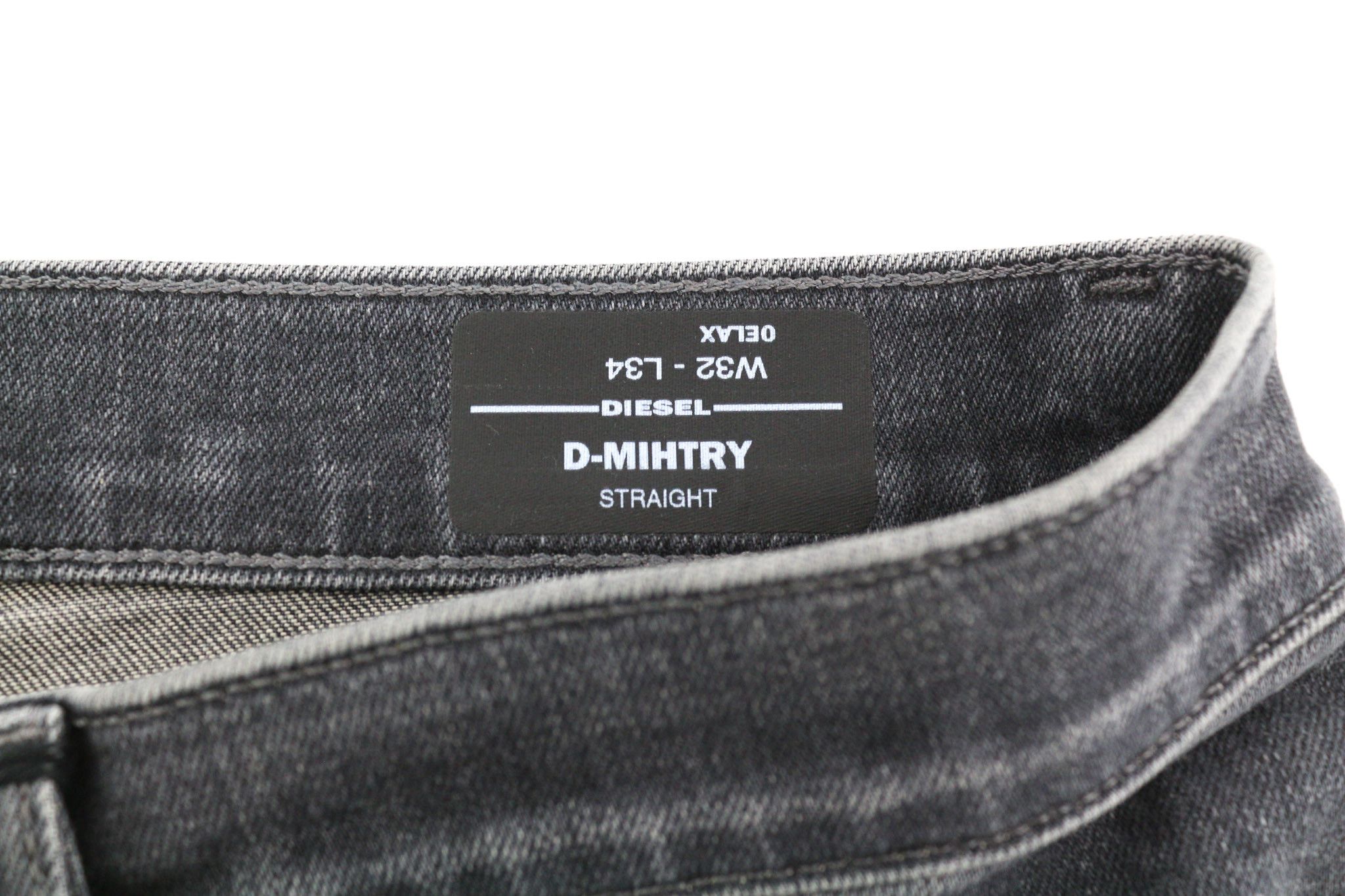 Diesel D-MIHTRY 0ELAX W32/L34 Straight Black Logo Jeans 40189 Size US 32 / EU 48 - 7 Thumbnail