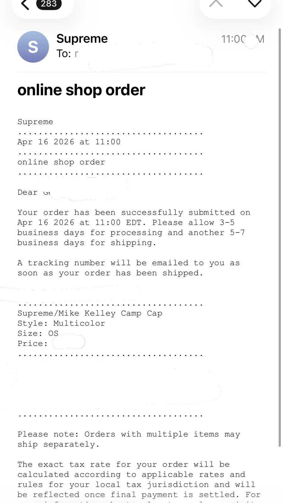 Supreme Supreme/Mike Kelley Camp Cap Size ONE SIZE - 4 Thumbnail