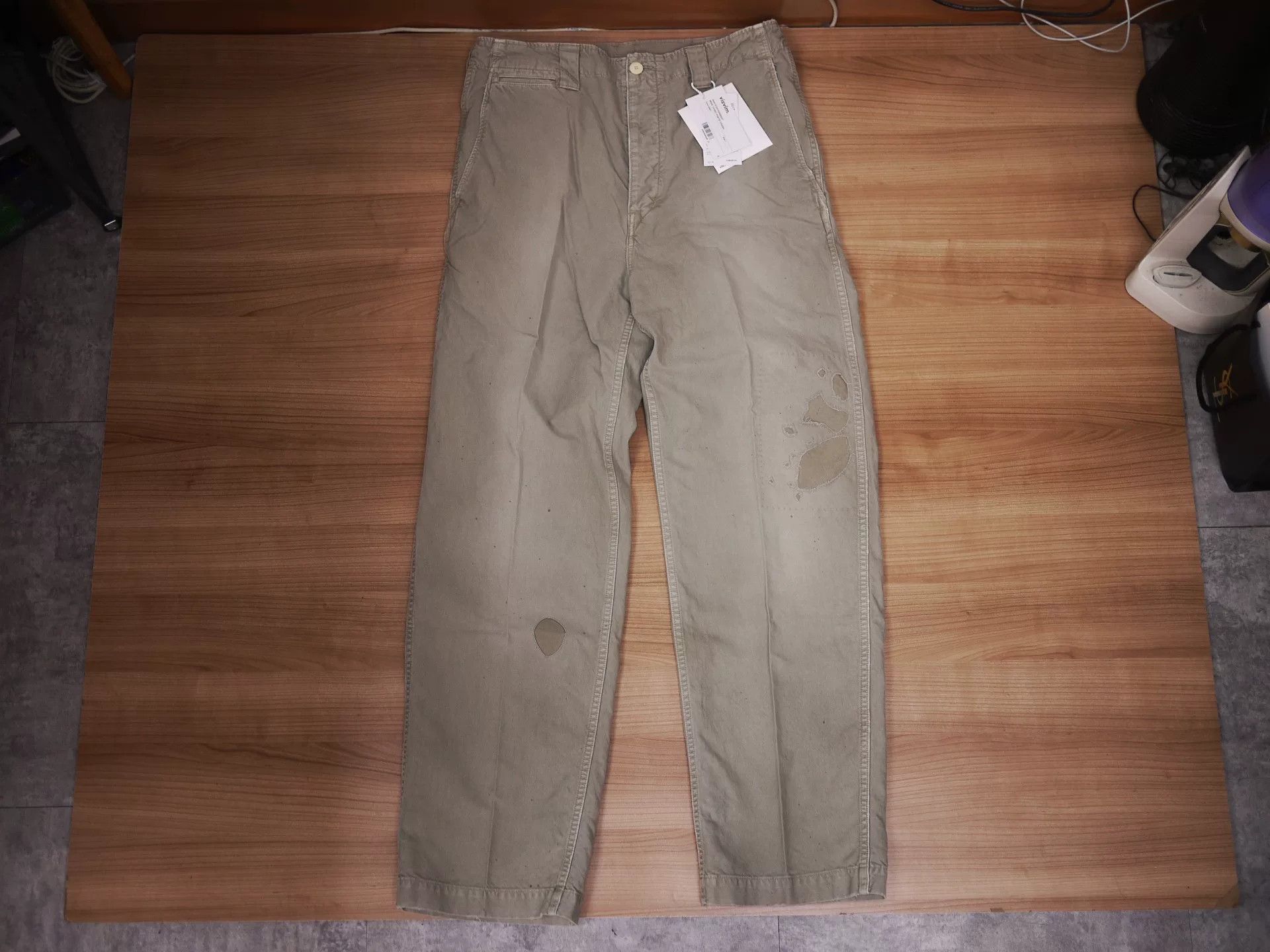 Visvim visvim wide chino pants in grey Size US 31 - 1 Thumbnail