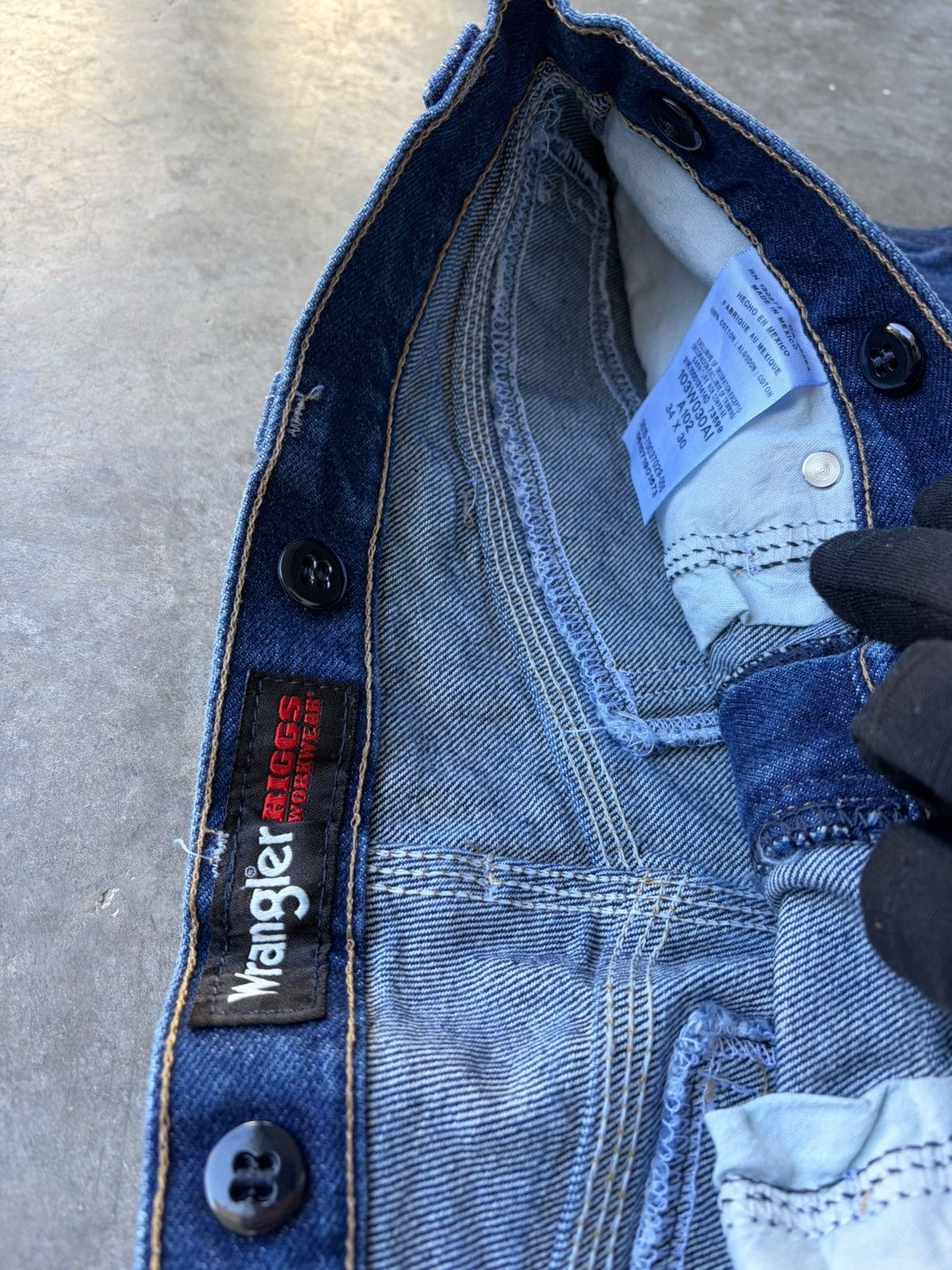 Dickies Wrangler Double Knee Vintage Baggy Workwear Denim 1990s Size US 34 / EU 50 - 3 Thumbnail