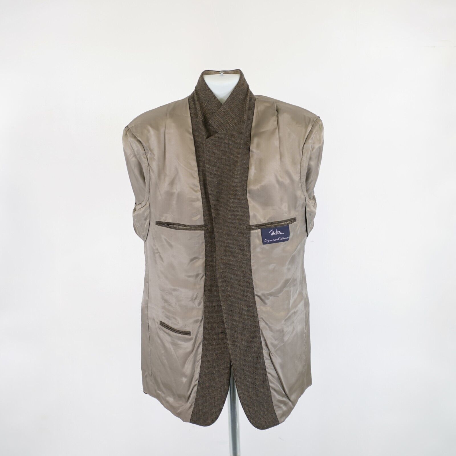 John Weitz John Weitz Signature Soft Tweed Wool Camel Hair Brown Blue C Size 40L - 9 Thumbnail